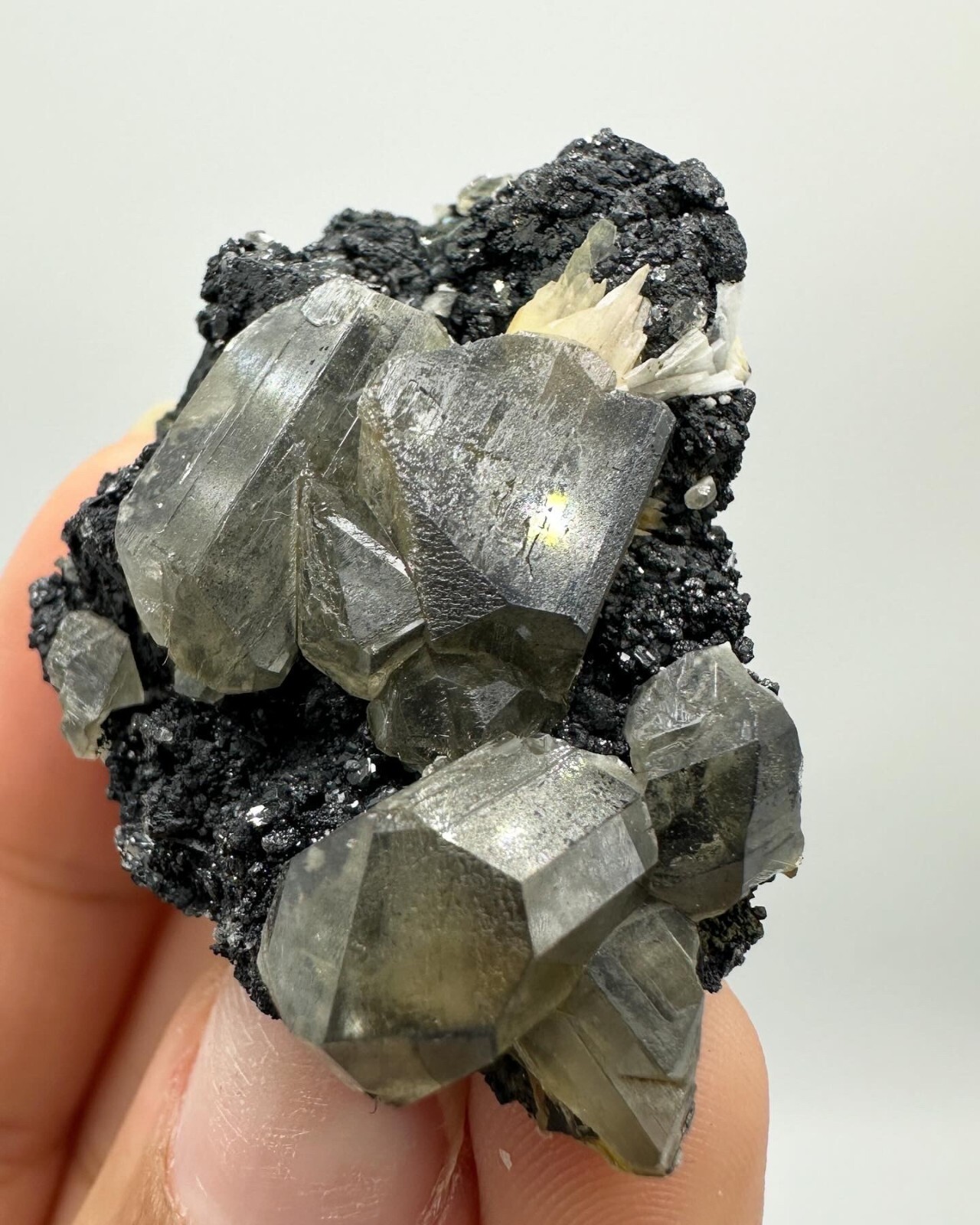 Cerusite With Barite and Galena -Morocco-4,5x3x1,5 cm rare mineral specimens