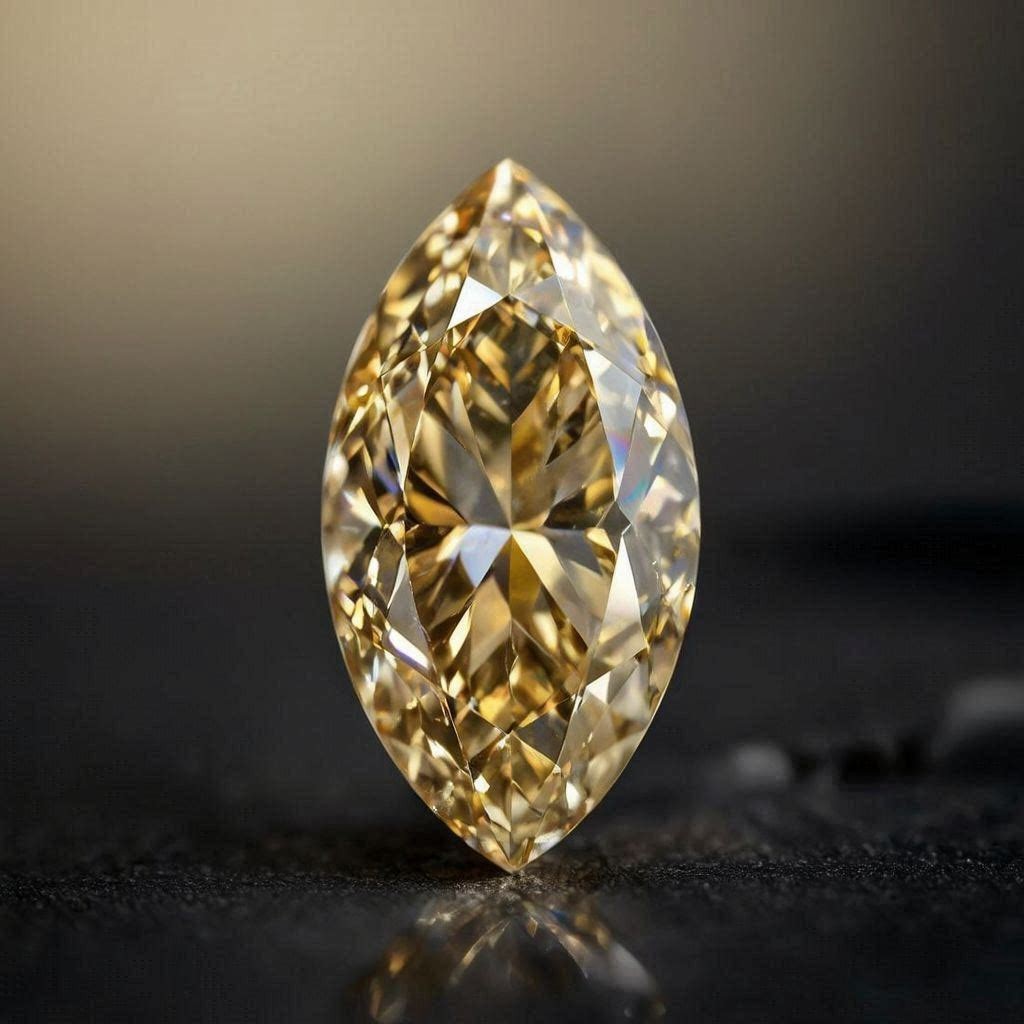 Marquise Cut Champagne Brown Diamond – 3 Ct+ Regal Brilliance Loose Stone