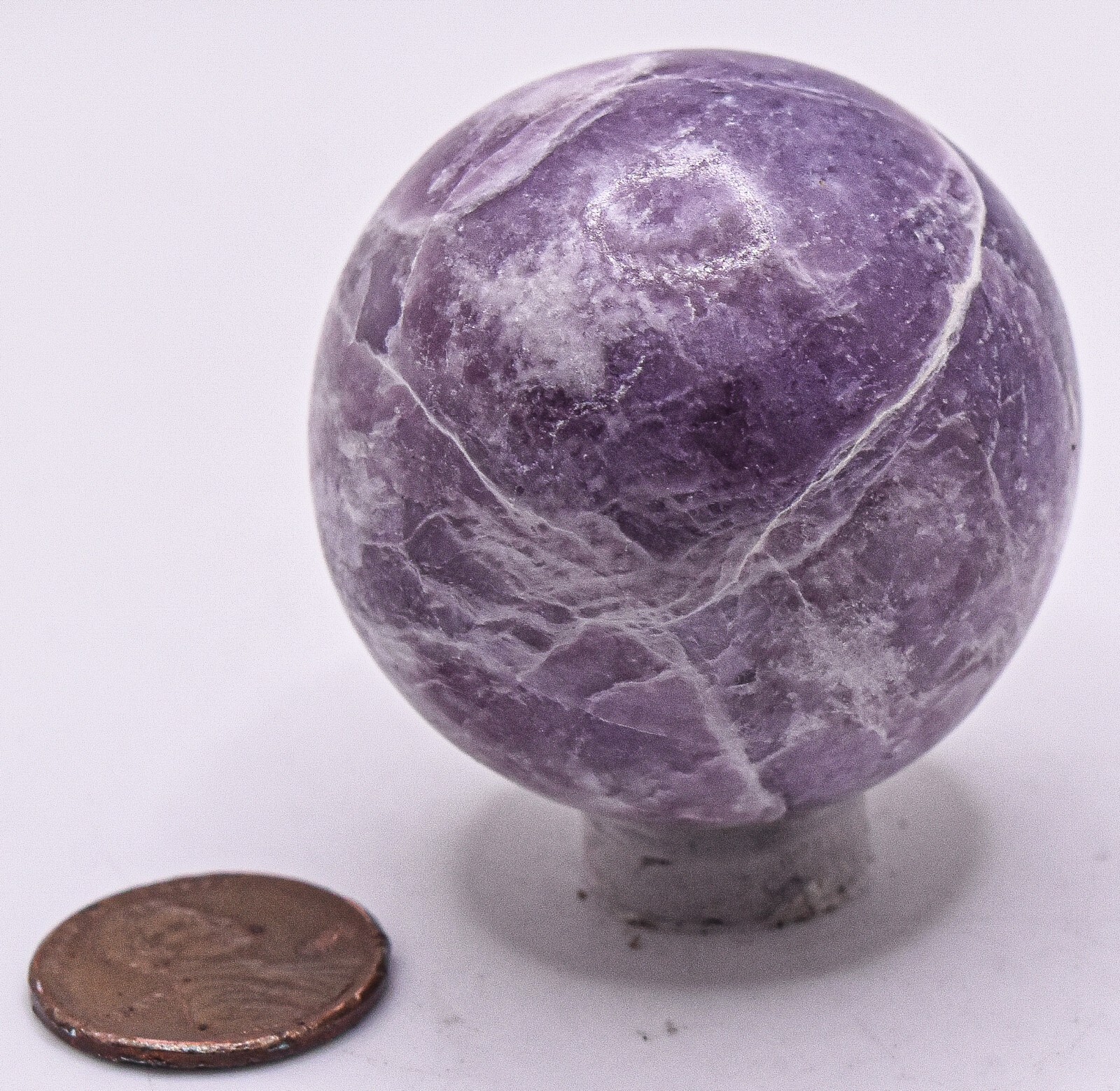 41mm Lilac Lepidolite Sphere Polished “Flower Sugilite” Gemstone Mineral Brazil