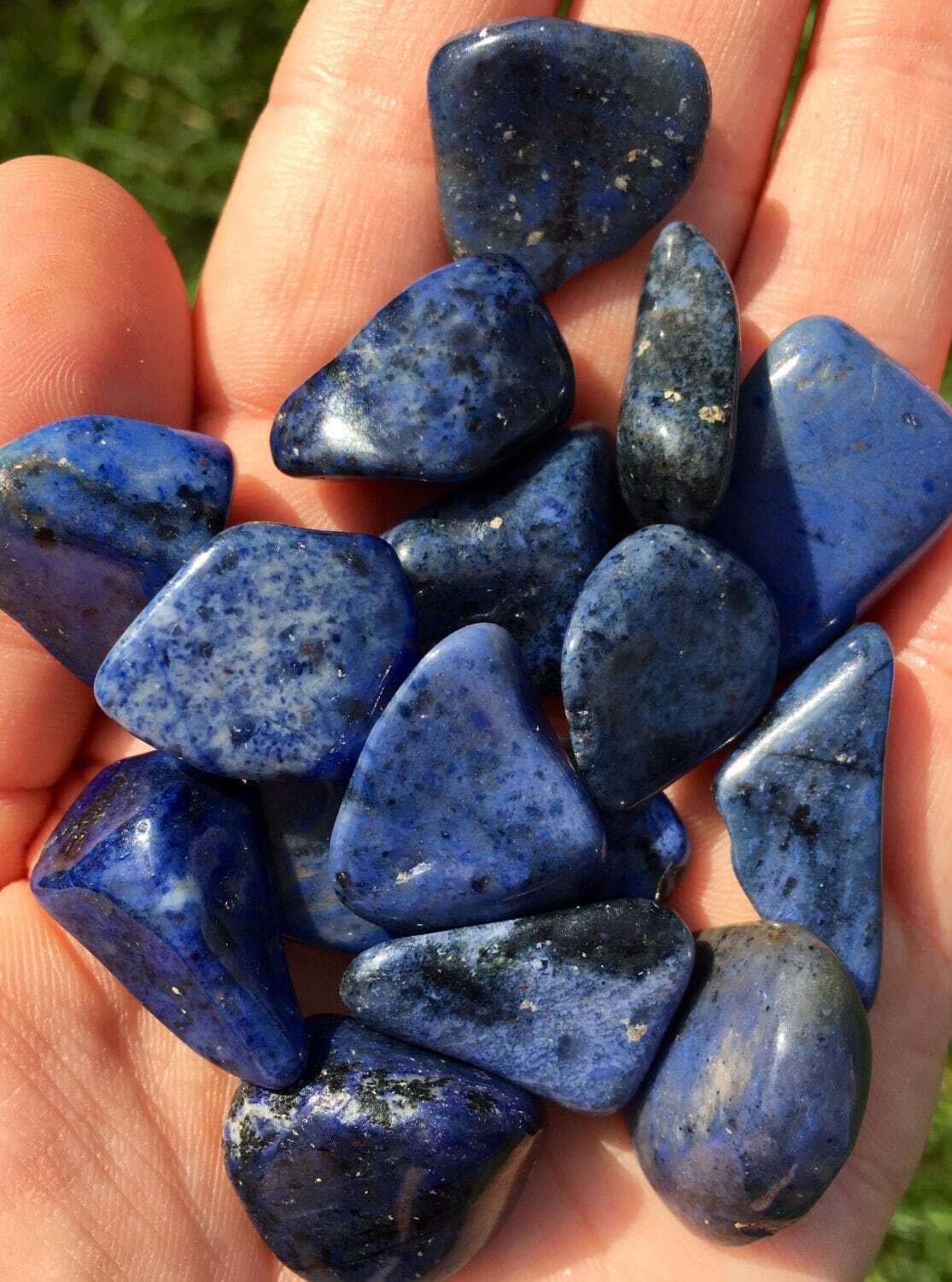Dumortierite Tumbled Stone, Polished Natural Dumortierite from Mozambique
