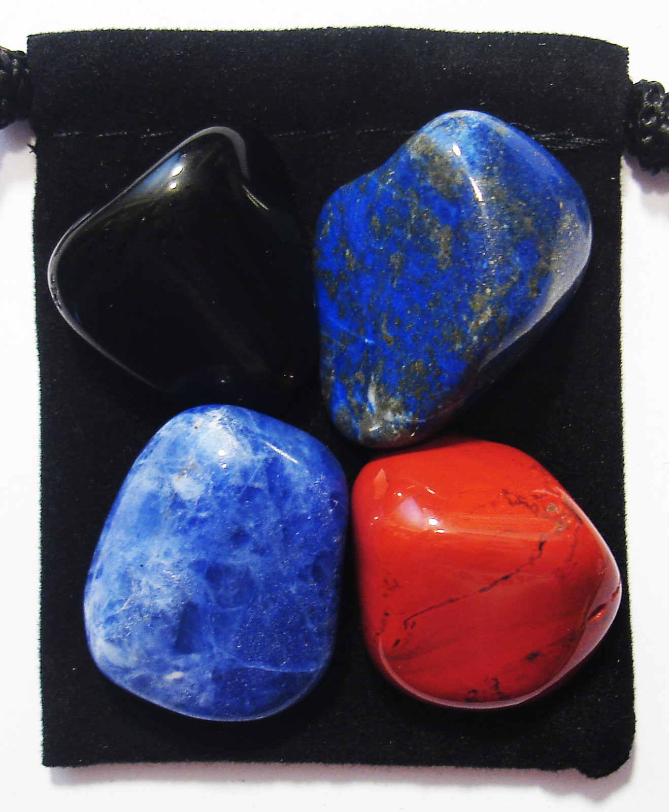TRUE TO YOURSELF Tumbled Crystal Healing Set = 4 Stones + Pouch + Card