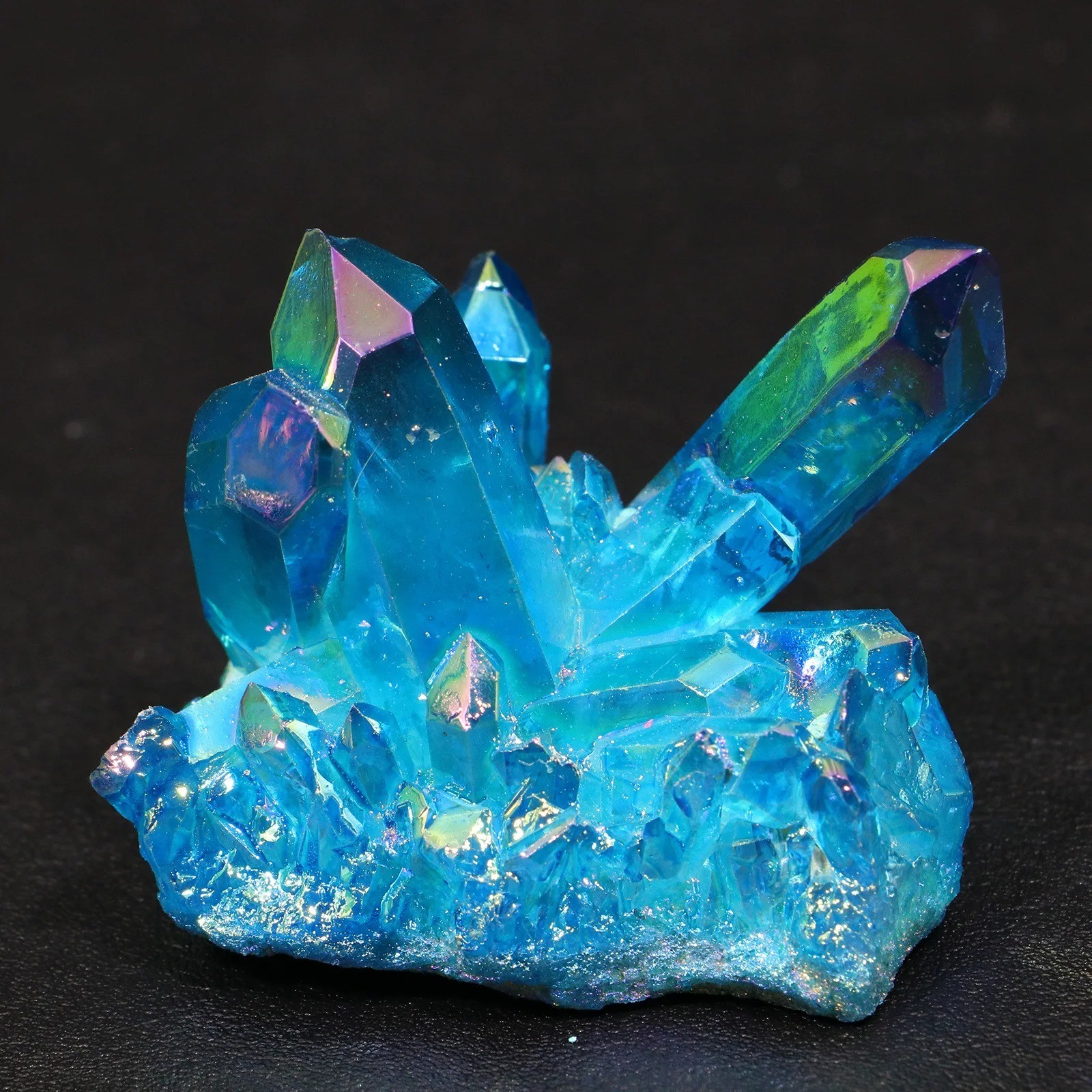 Aqua Aura Blue Quartz Titanium Cluster Mineral Specimen Geode Ornament 80-110g