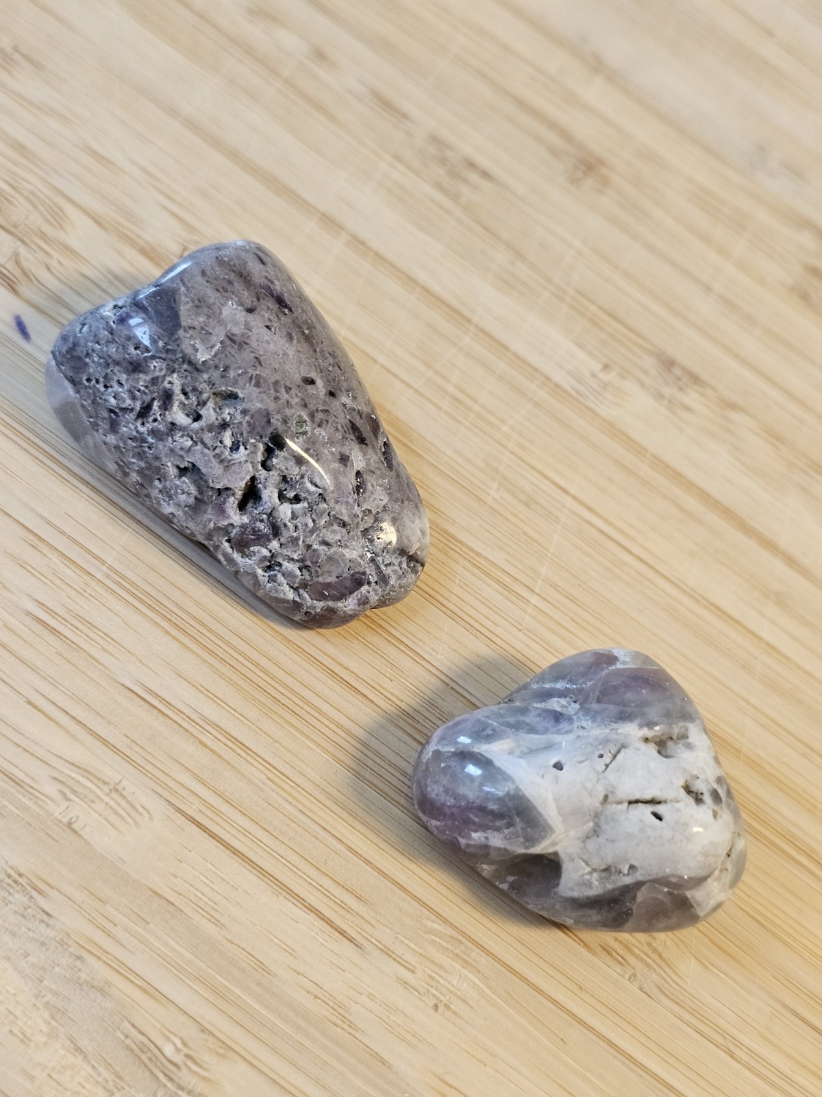 2pcs Impure Amethyst – Tumbled and Polished – Healing Stone