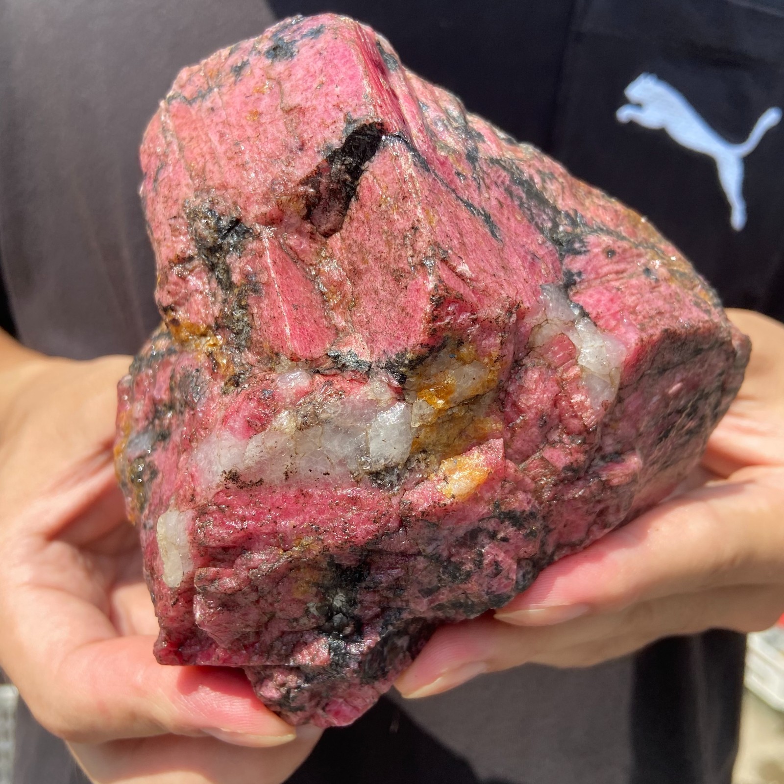 2.4LB Raw Ore Red Black Rhodonite Quartz Gemstone Mineral Specimen healing