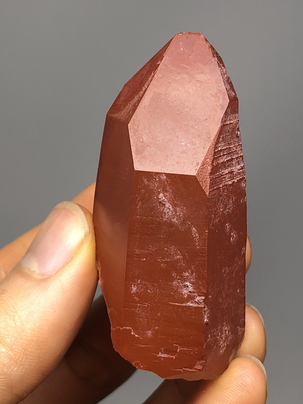 Red Quartz Crystal Point Morocco 1.7oz N34