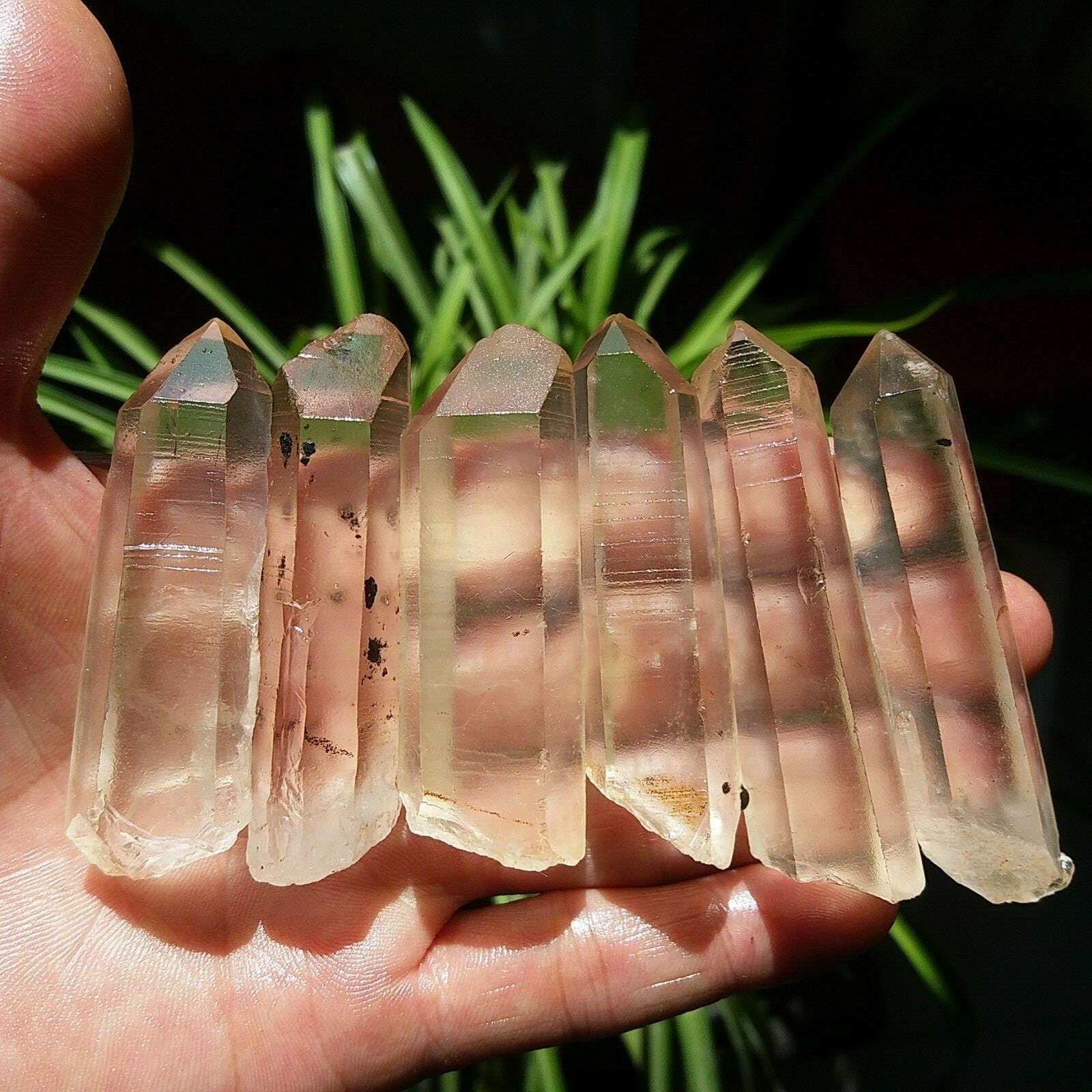 188g 6pcs Natural Crystal Quartz Single Point wand Rough Original Specimens D43
