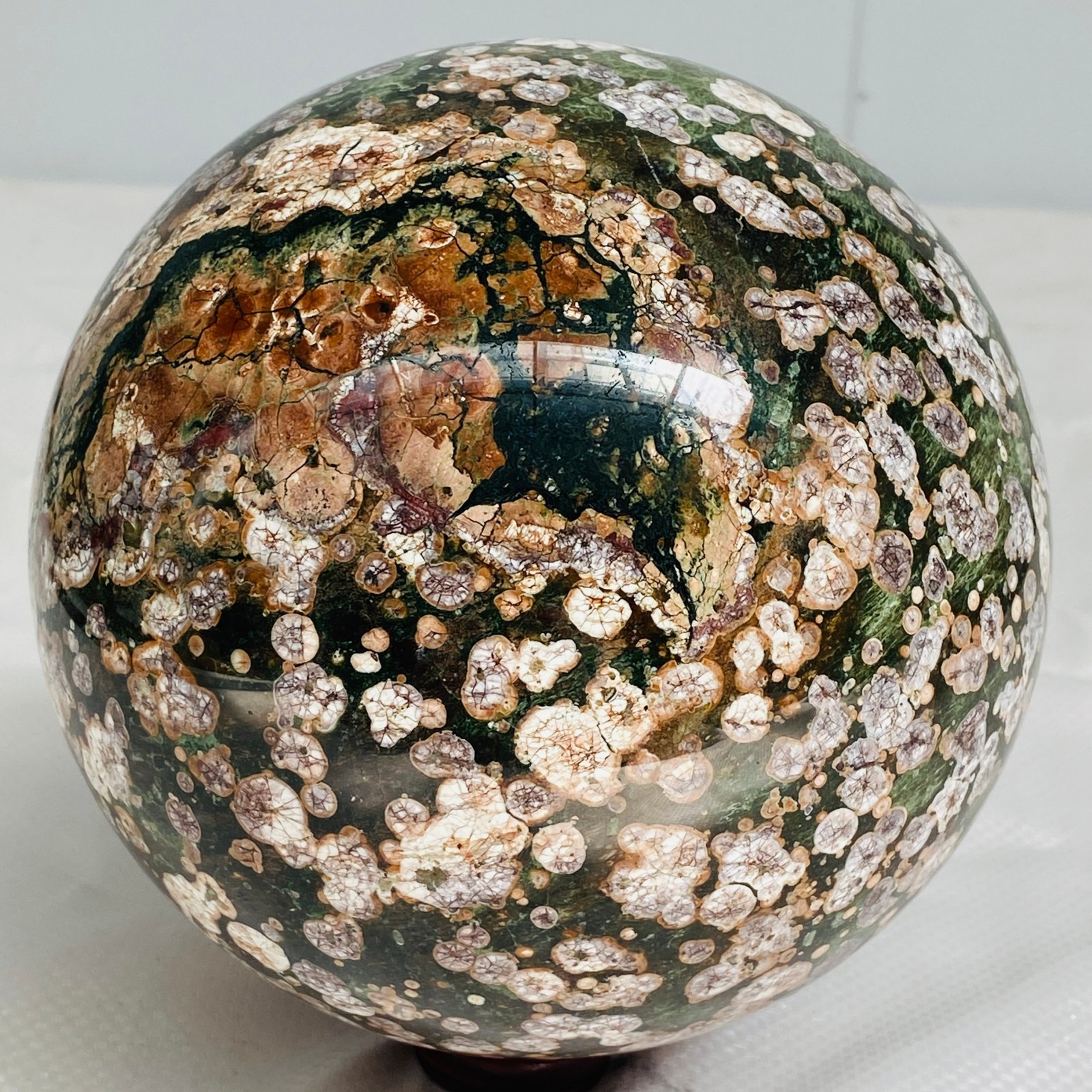 Natural Polished Pink cherry blossom agate BALL Madagascar 3880G ( 8.55LB )