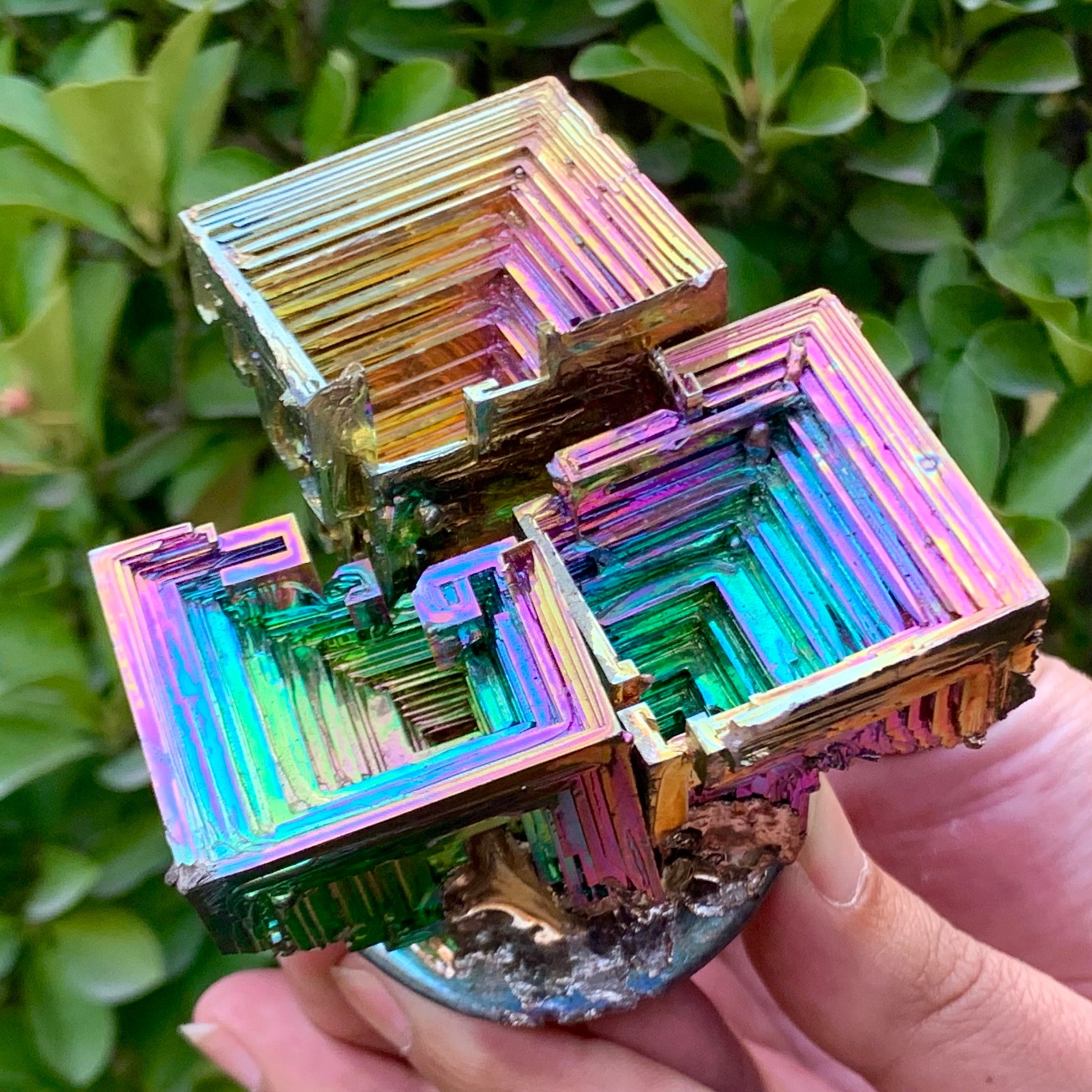 1.63LB ram Bismuth rainbow crystal elementBi gemstone Mineral specimen healing