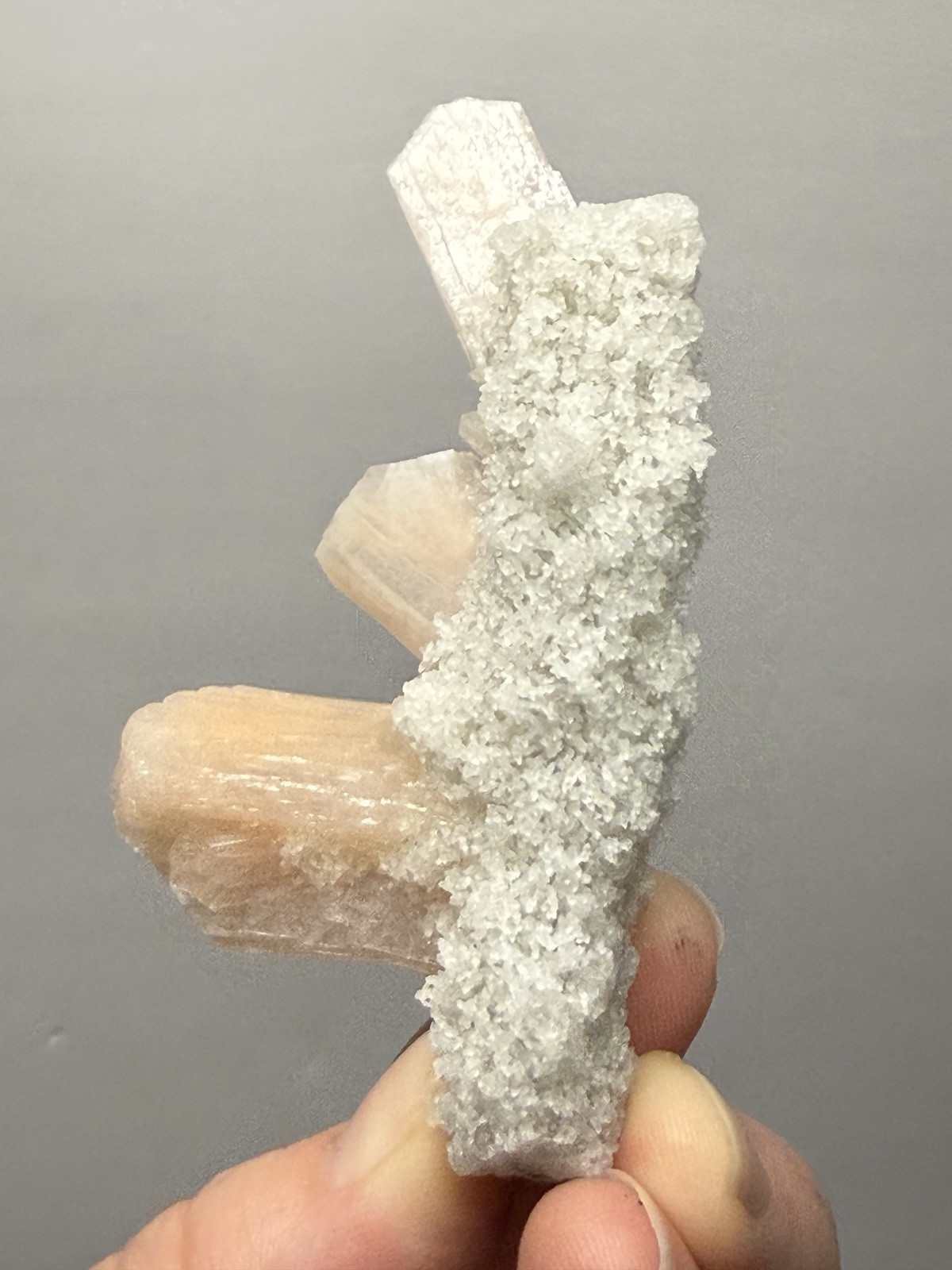 Gemmy Stilbite Crystals on Volcanic Stalactite | Deccan Traps, Maharashtra India