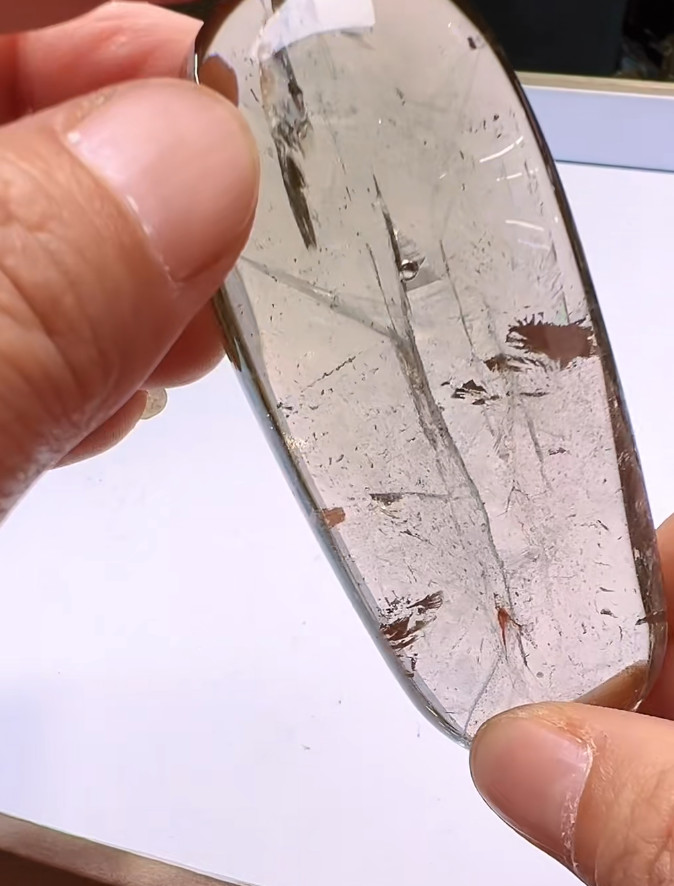 85*34*21mm Natural Enhydro Quartz Crystal Moving Water Drop Reiki Heal Specimens