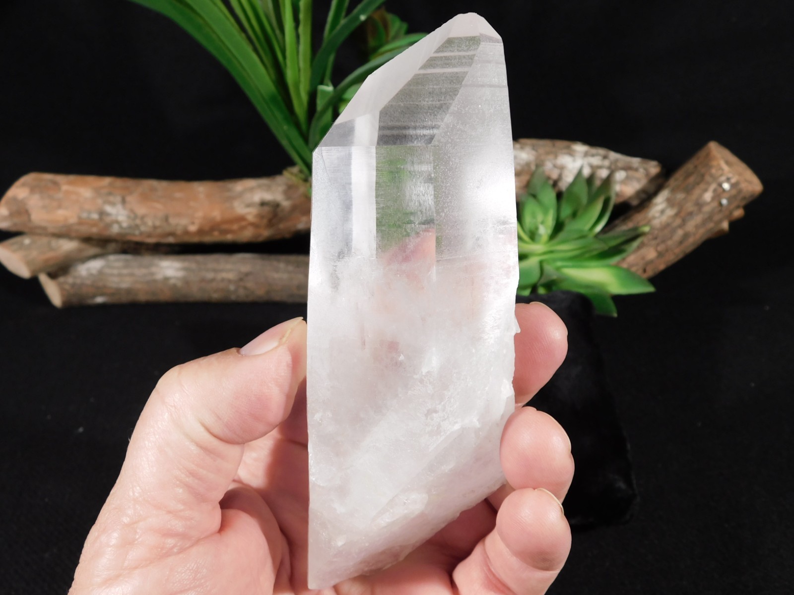 Long! Semi Translucent LEMURIAN Quartz Crystal From Brazil 318gr