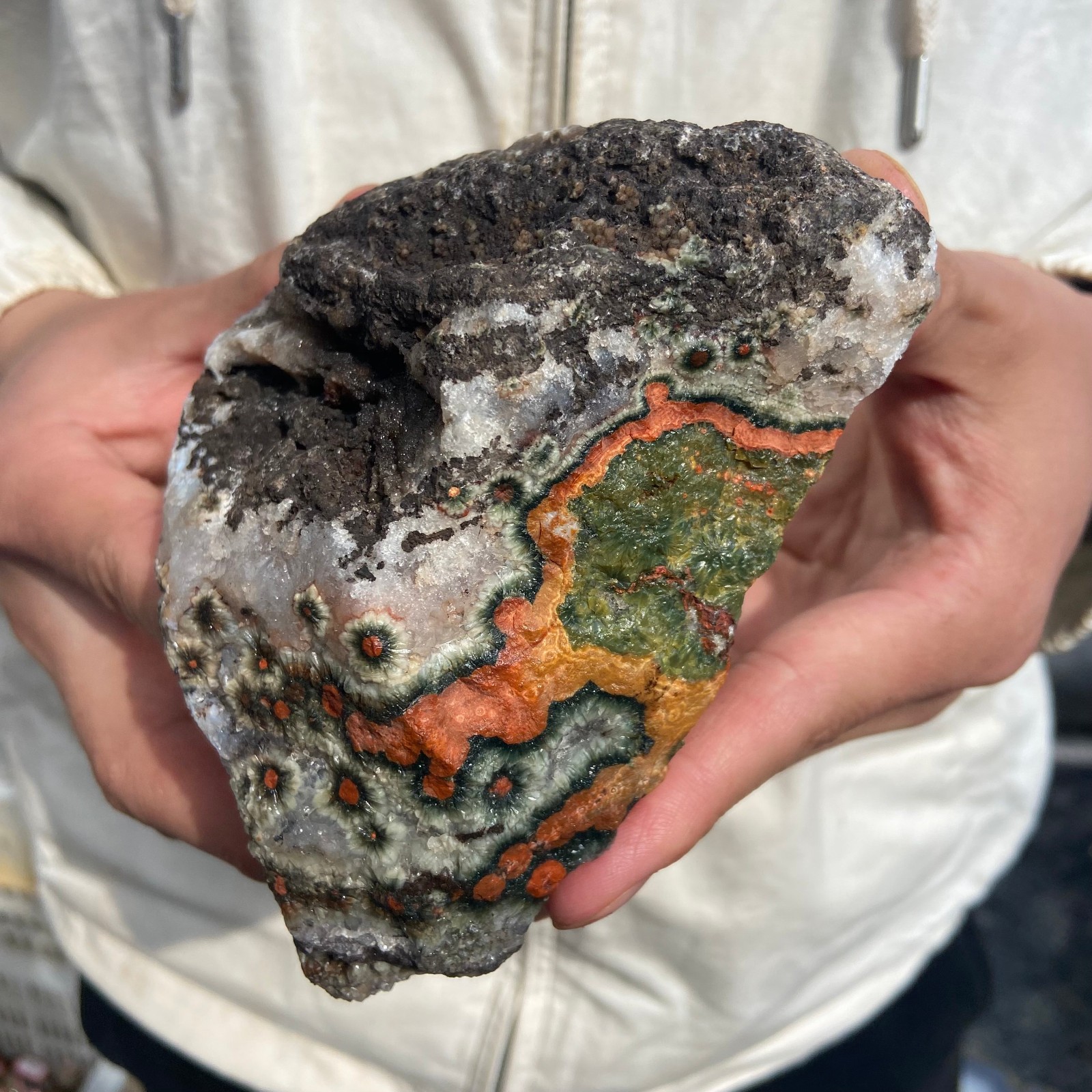 2.6lb Rare Natural colourful ocean jasper quartz crystal rough mineral specimen