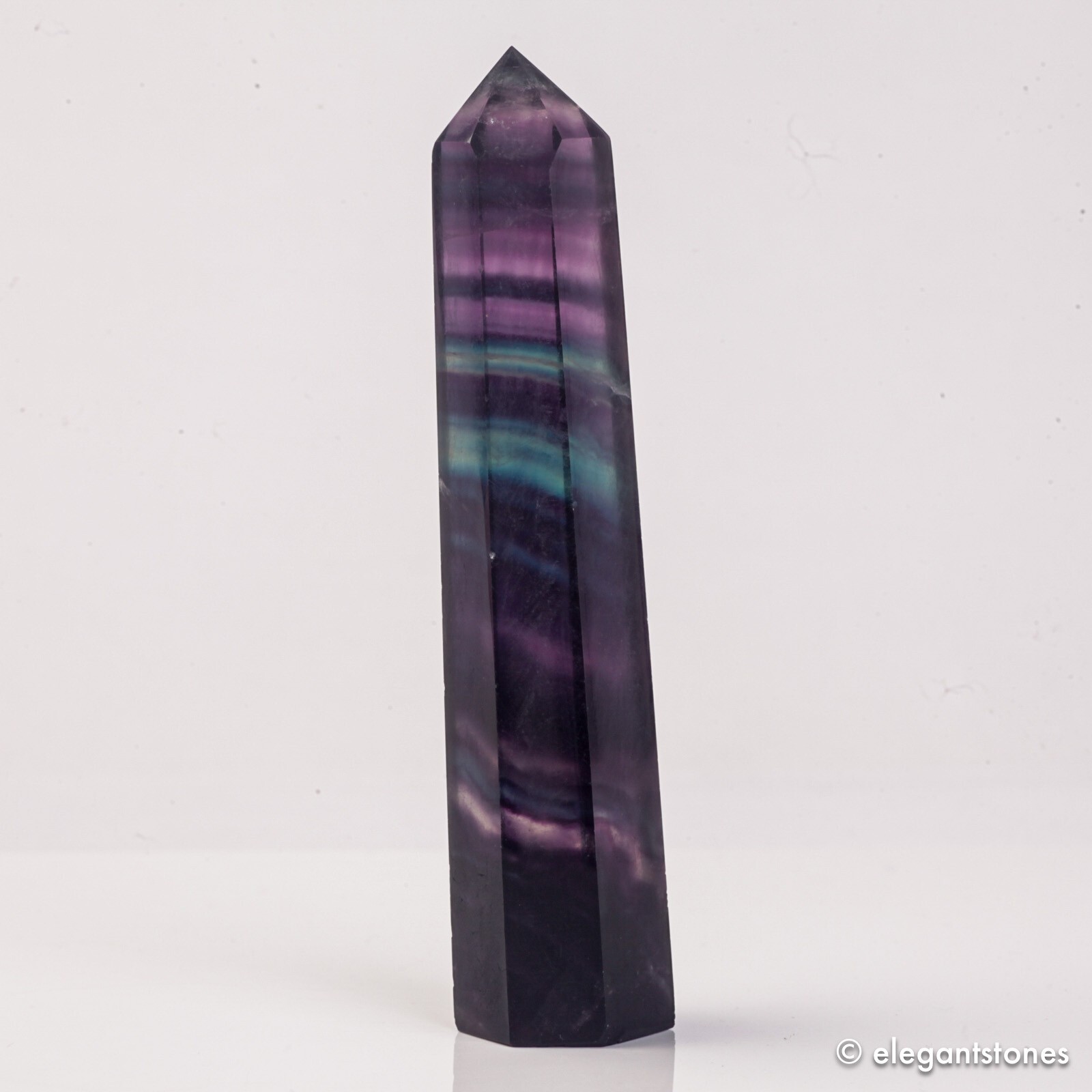 111g110mm Rainbow Fluorite Point Crystal Tower Natural Obelisk Healing Quartz