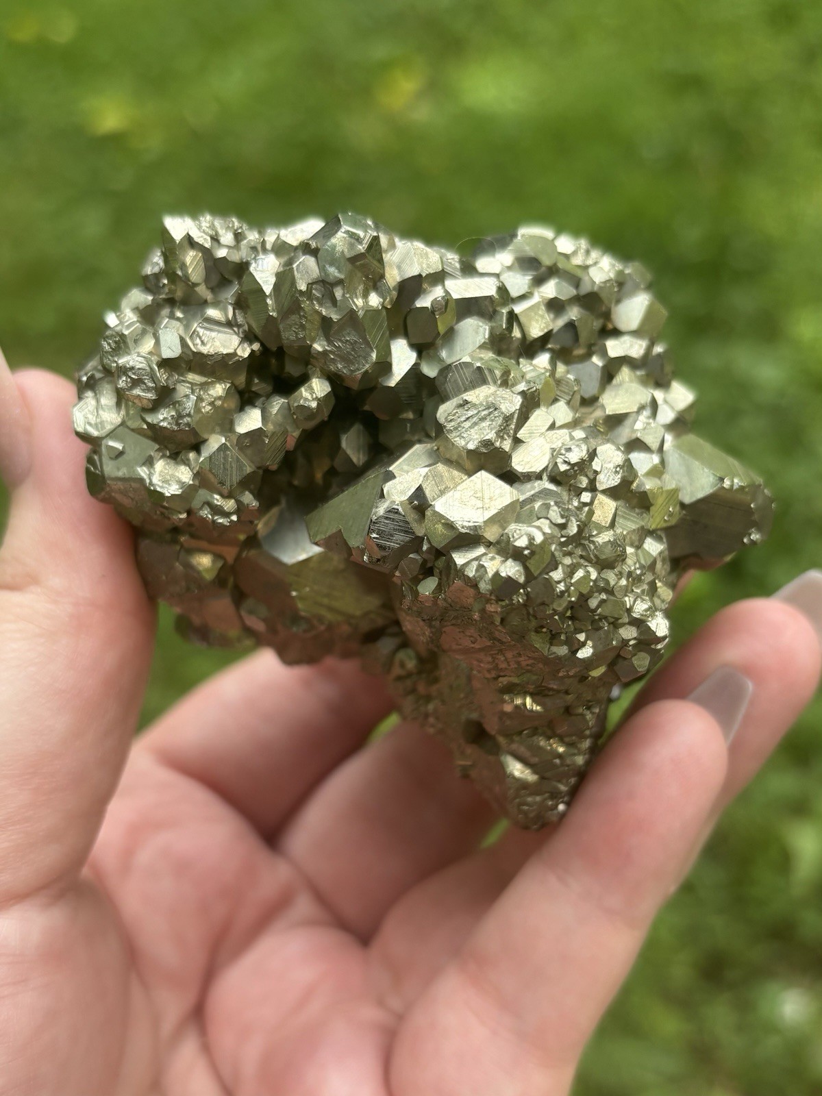 Large Pyrite Cubes Cluster- Natural 2.8” Raw Cubic Pyrite Crystals Cluster Peru