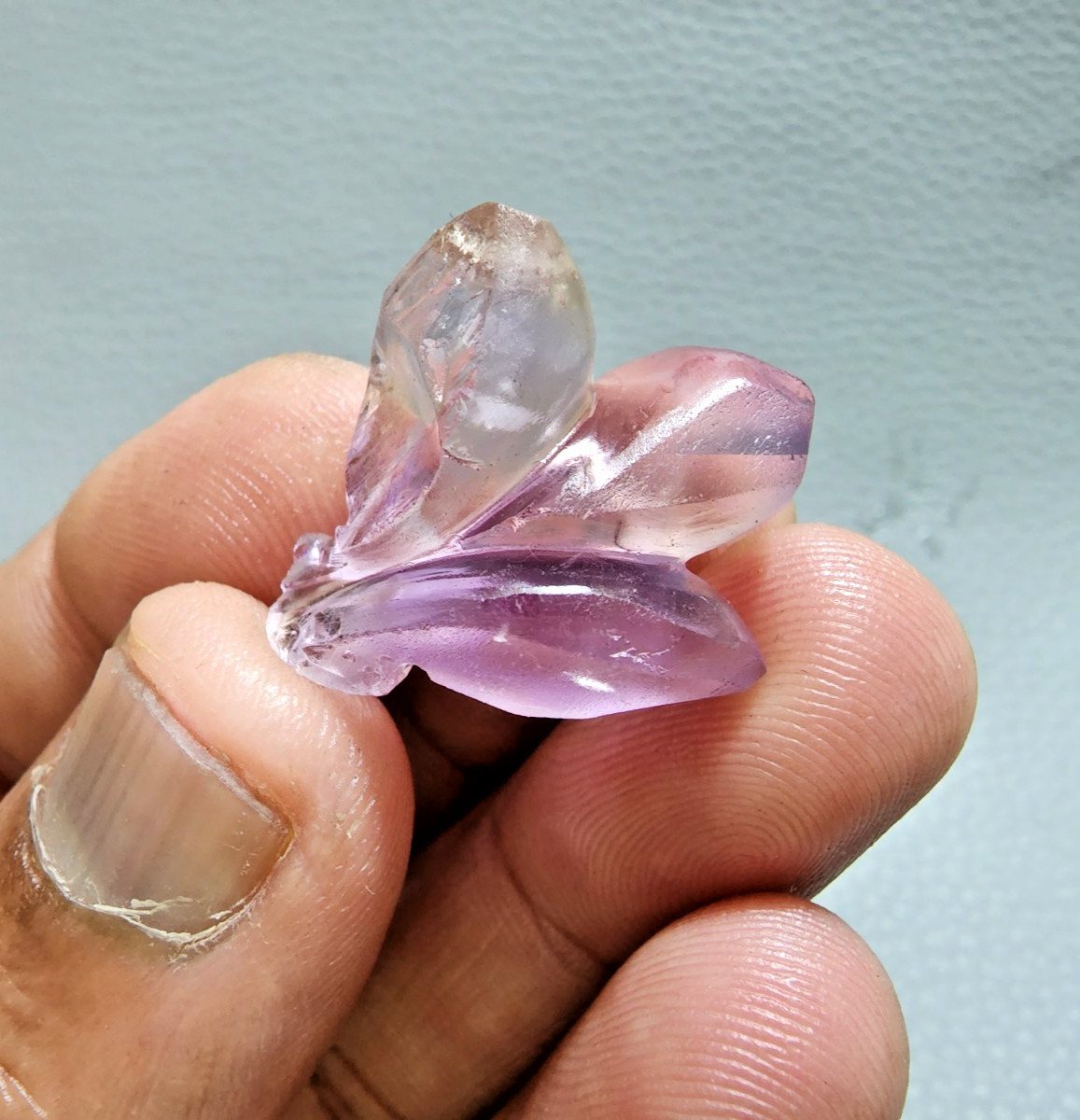 36 Ct Beautiful Purple Ametrine Leaf Shape Carving Rough Jewelry Making Gemstone