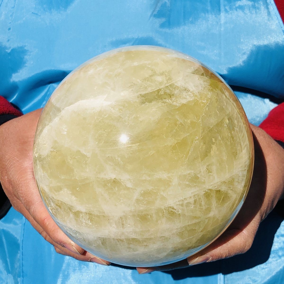 8.09LB Natural Yellow Crystal Ball Quartz Yellow Crystal Ball Healing