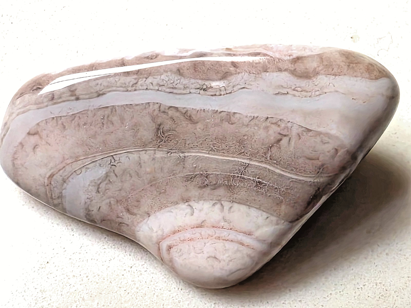POLISHED BEAUTIFUL BOTSWANA AGATE, NATURAL Grey AGATE banding and earth Tones