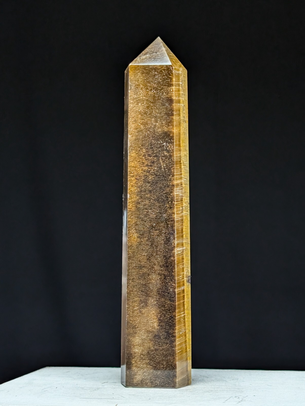 Tiger Eye Tower Crystal Gemstone Large Big Tall Point Chakra