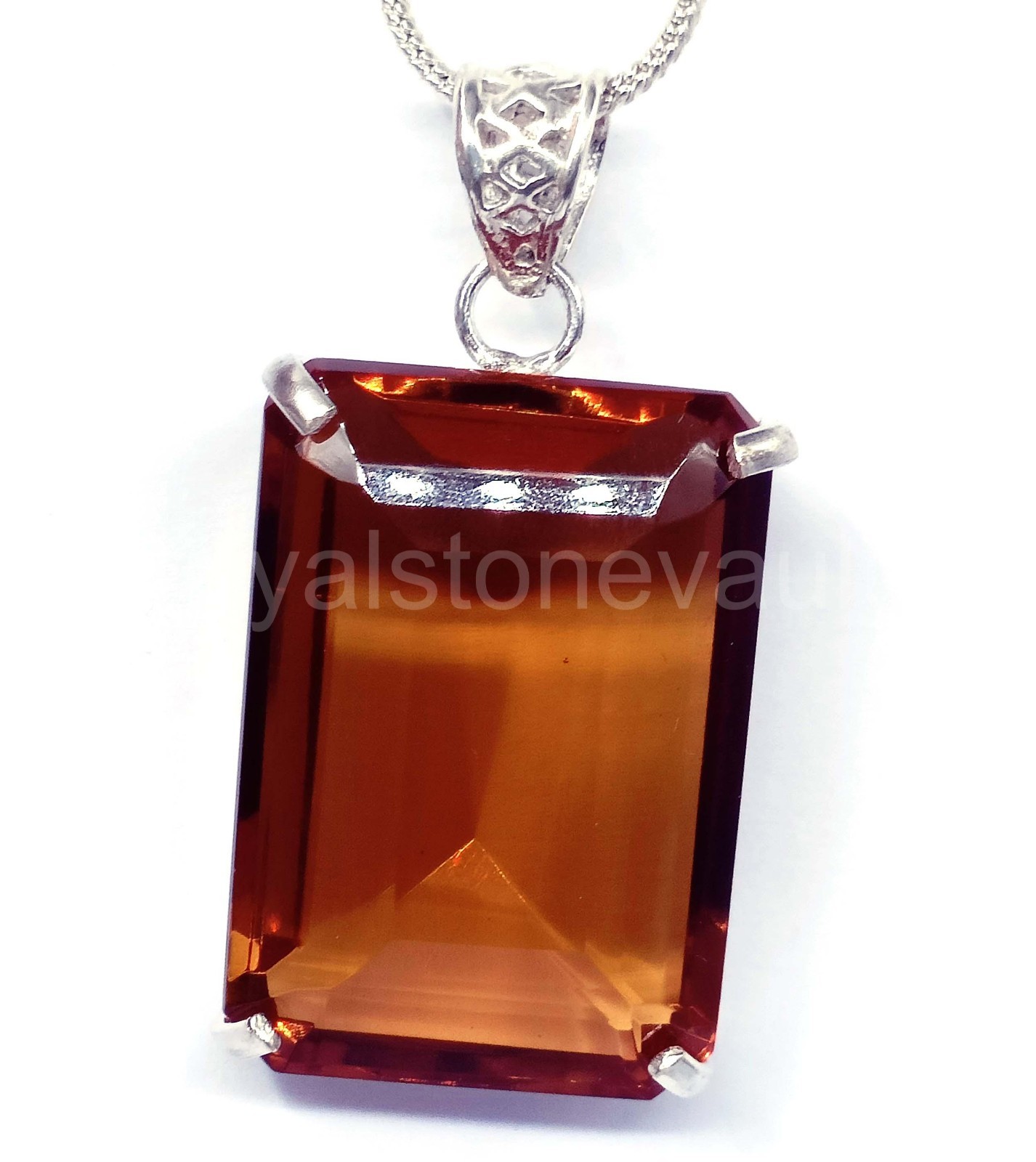 120Ct Natural Color Change Alexandrite Emerald Shape 925 Pendant Silver IGL 6YNY
