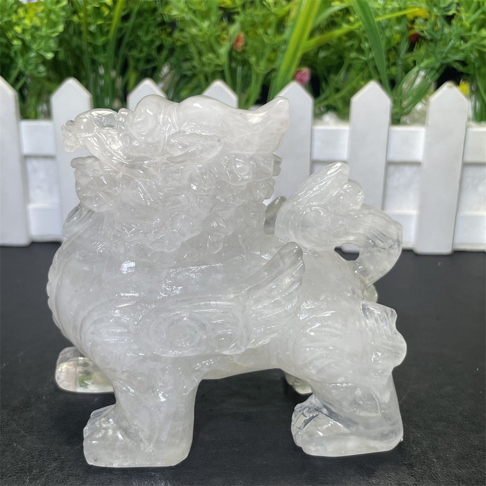1.1LB 3.9″ Natural A++Clear Quartz Qilin Crystal Quartz Reiki Gift Mineral Decor