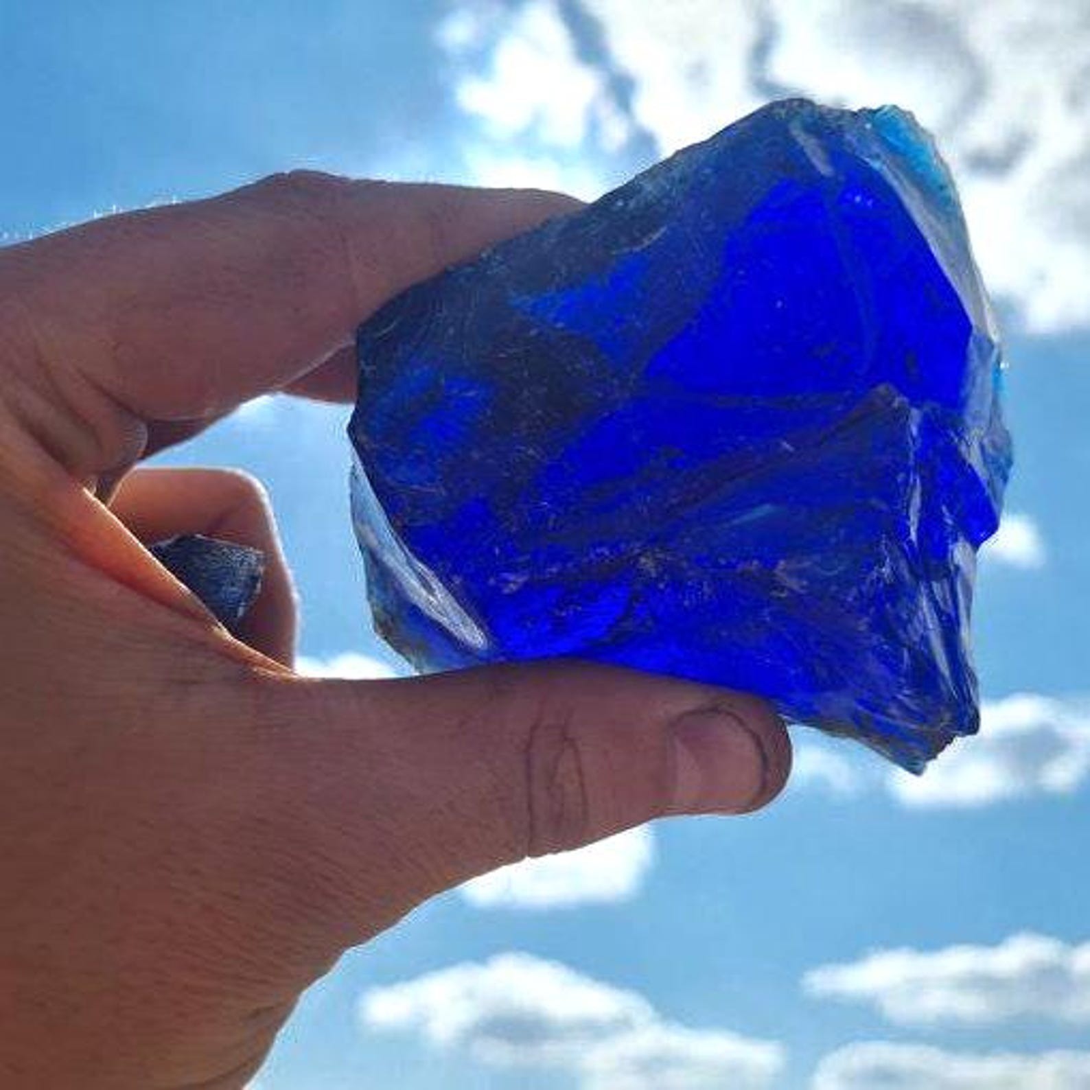 Raw Blue Obsidian Crystal 1050 ct Rough Gemstone Natural Uncut Crystal