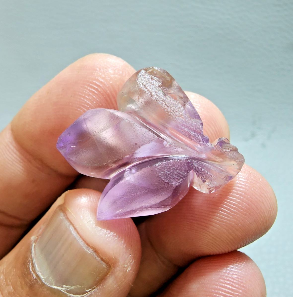 36 Ct Beautiful Purple Ametrine Leaf Shape Carving Rough Jewelry Making Gemstone