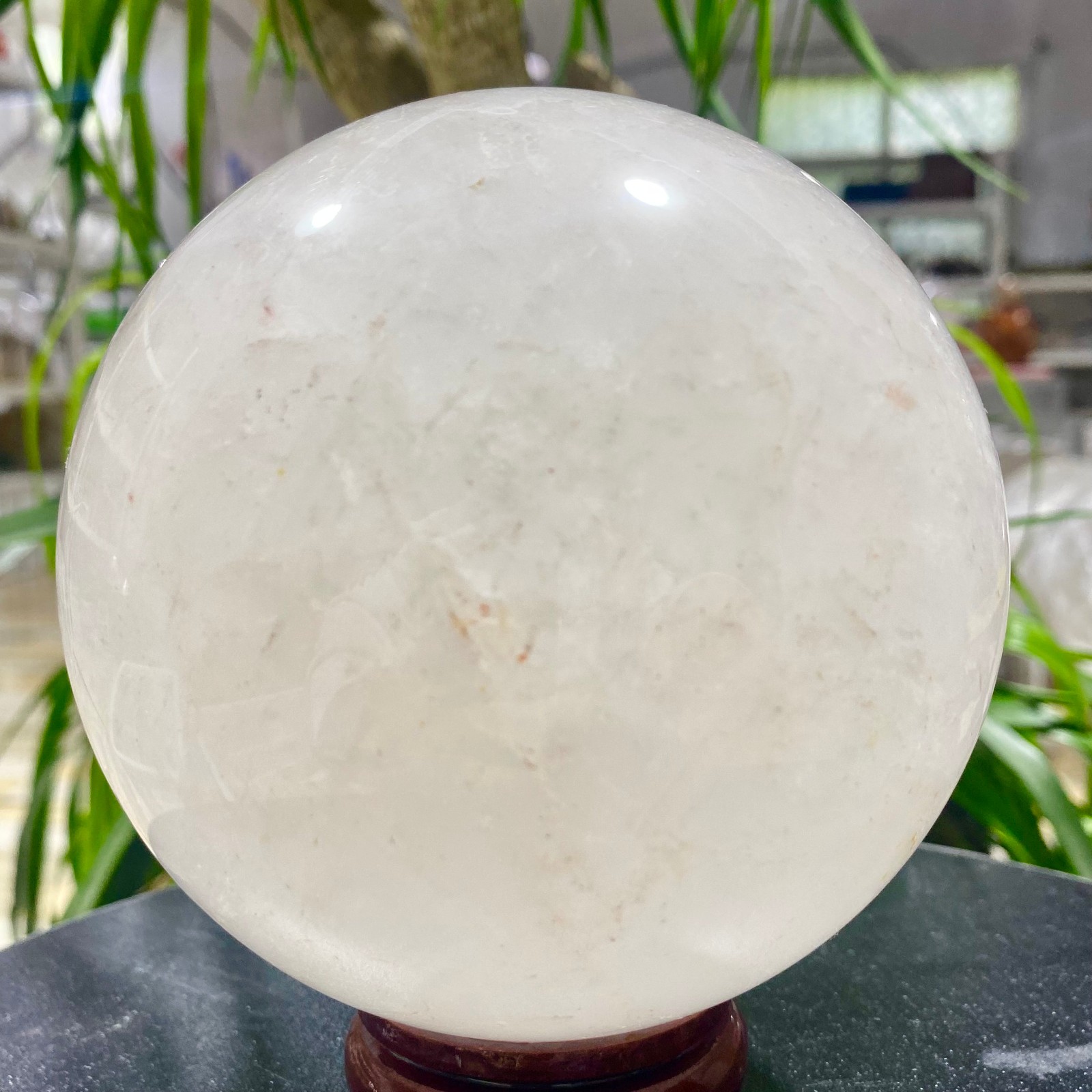4.62LB white crystal transparent quartz crystal ball Reiki repair