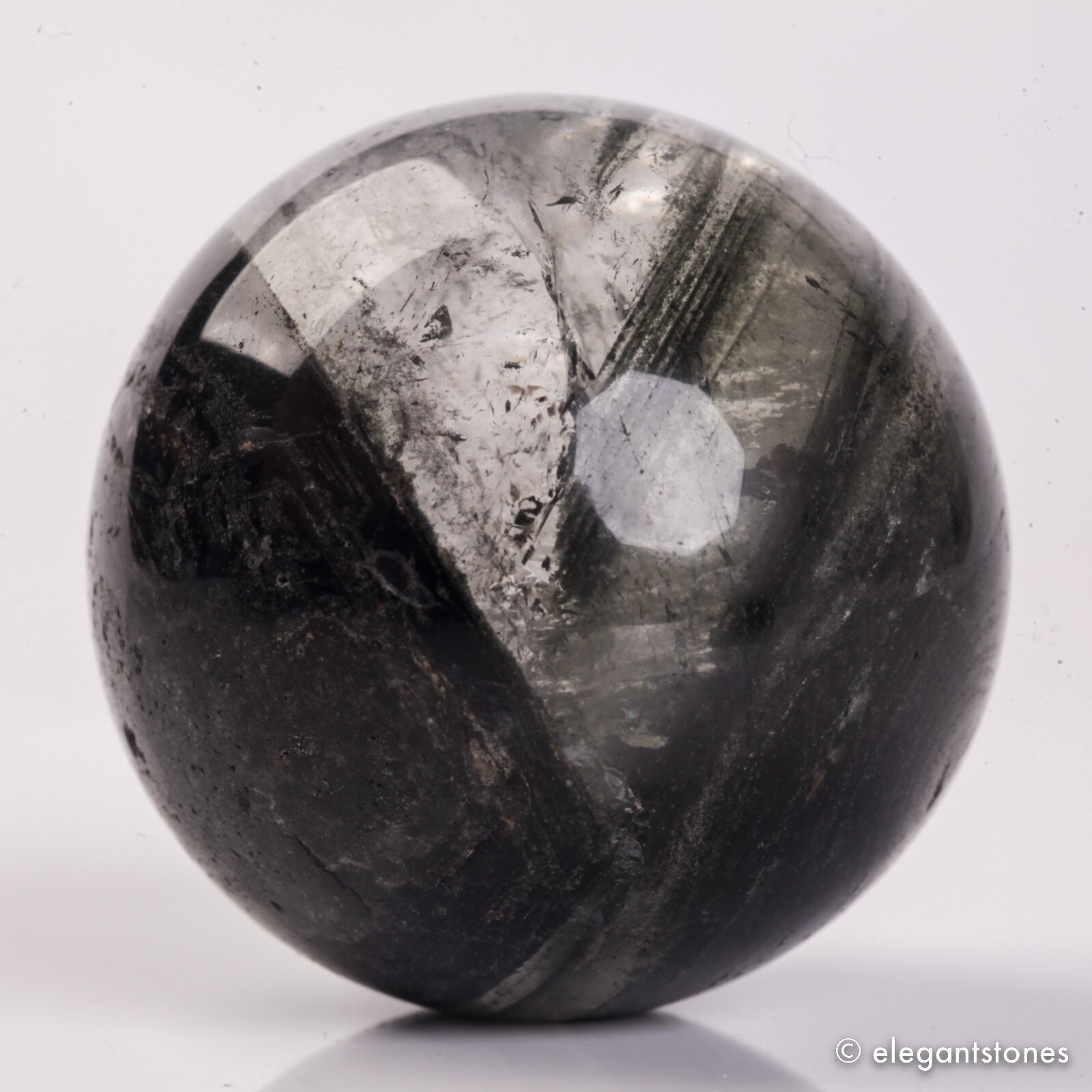 62g35mm Natural Garden/Phantom/Ghost/Lodolite Quartz Crystal Sphere Healing Ball