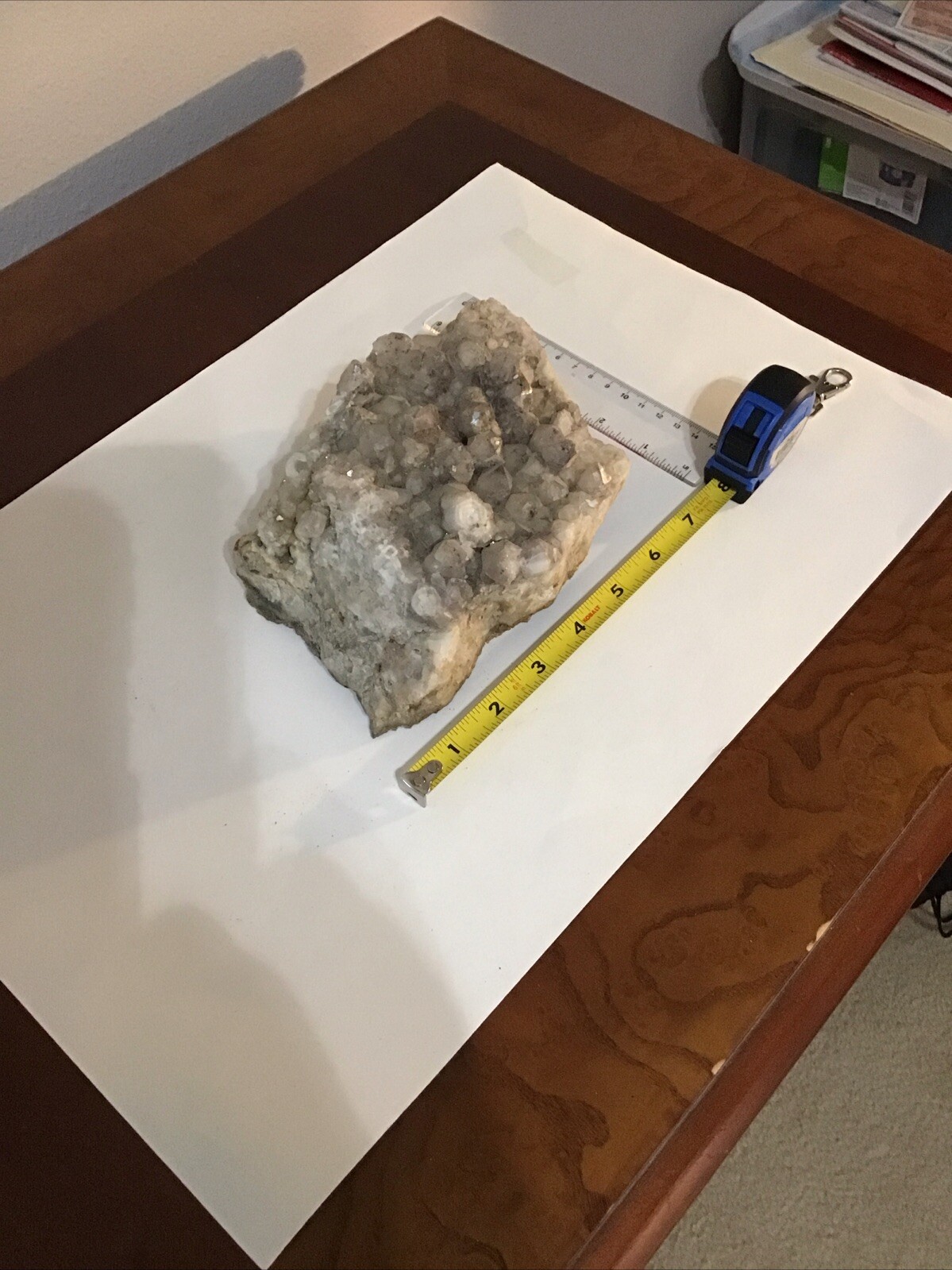 Large Geode Piece, Clear quartz,7x5x4 in, very large crystals