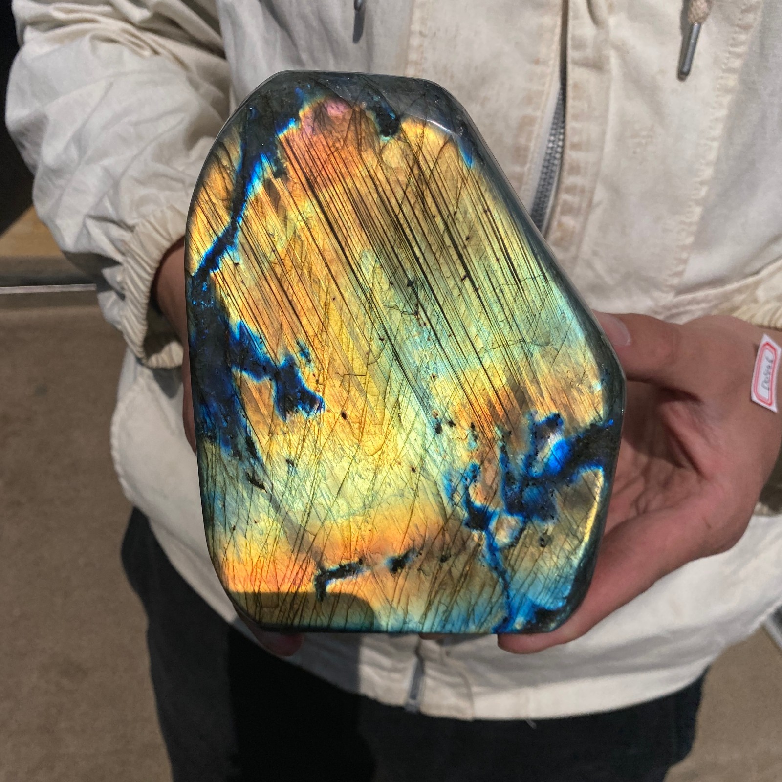 4.9lb Natural Gorgeous Labradorite Quartz Crystal Stone Specimen Healing