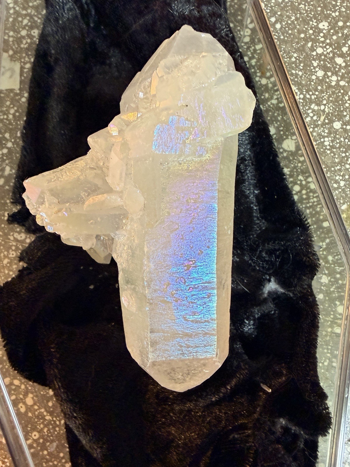 122g Natural Quartz W/Angel Aura Coating Crystal Cluster