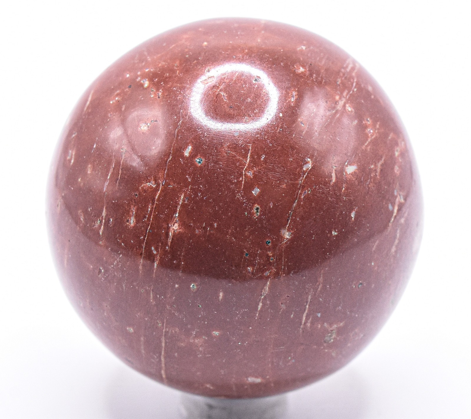 52mm Red Jasper w/ Inclusions Sphere Polished Natural Crystal Mineral Ball India
