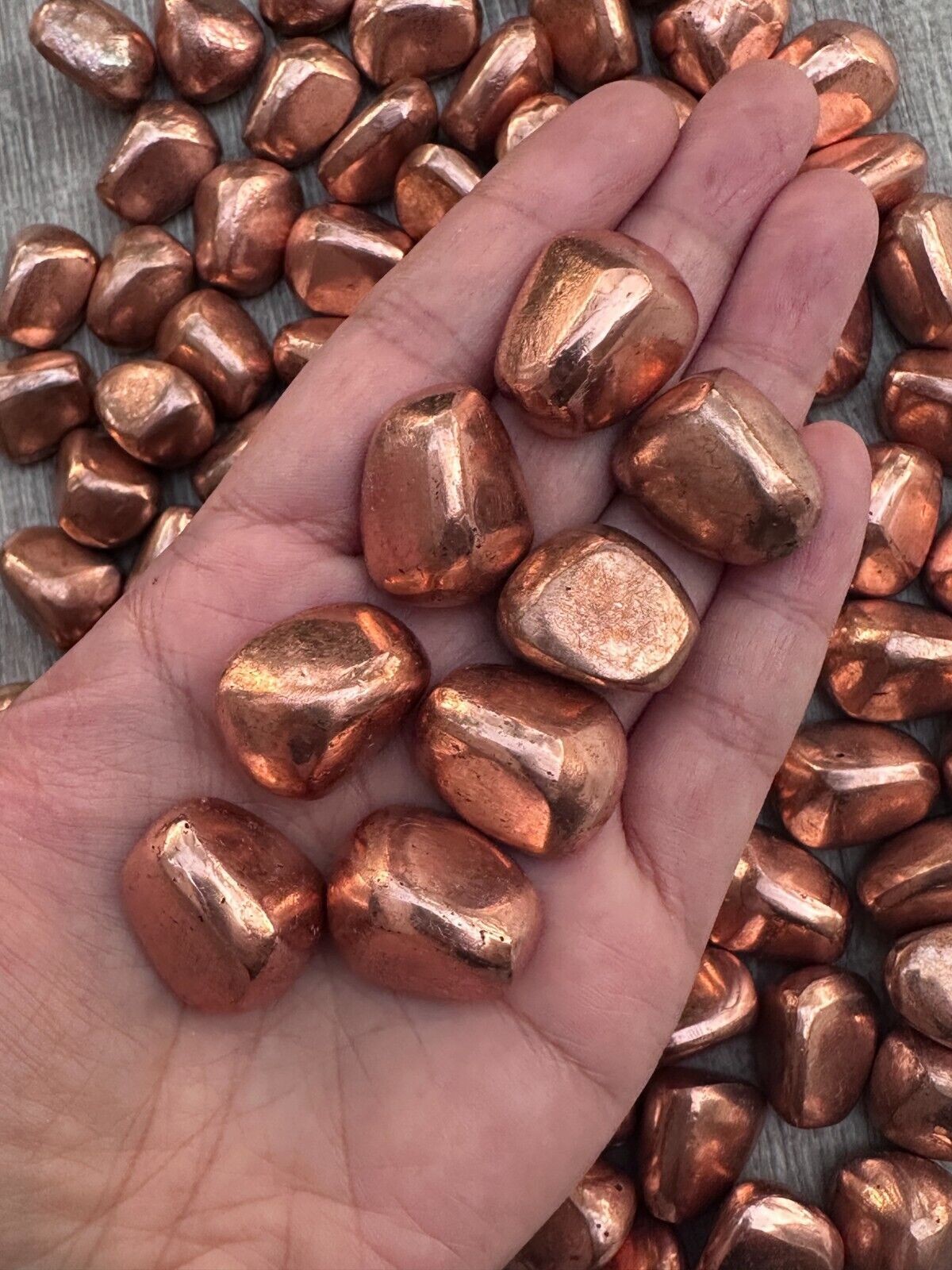 Grade A++ Copper Tumbled Stones, 0.75-0.85 Inch Tumbled Copper, Copper Crystals