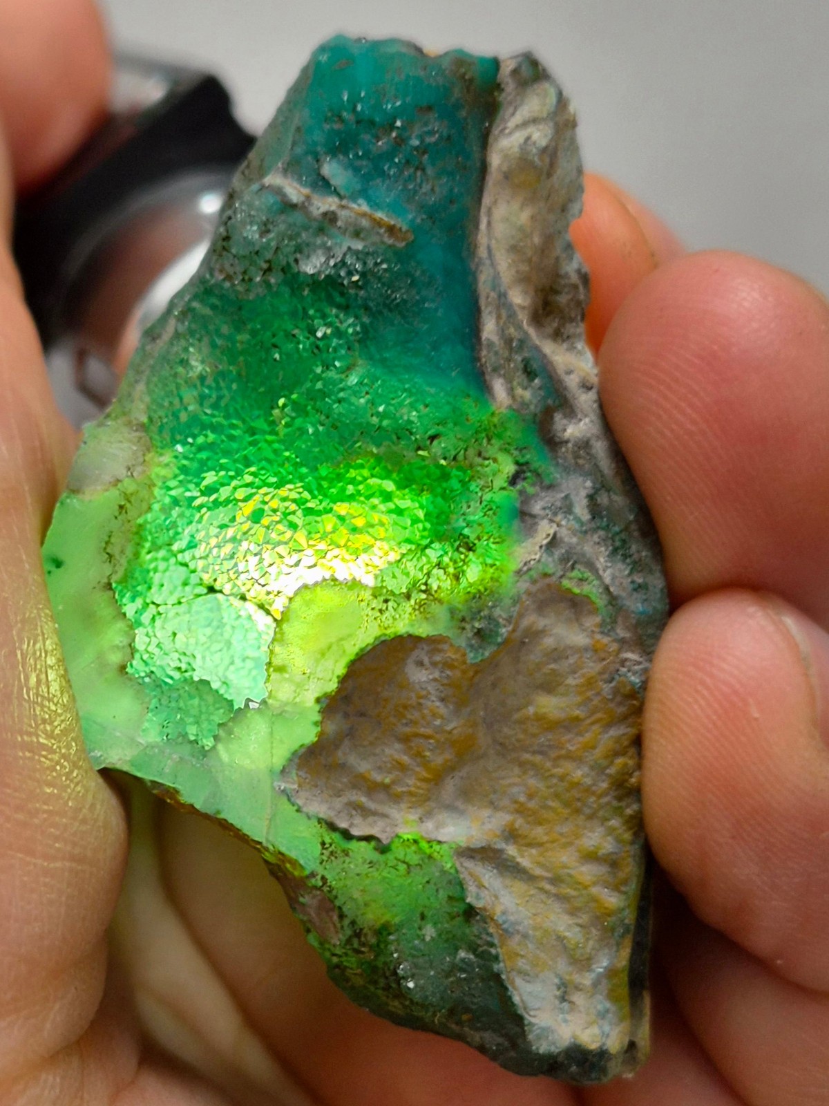 5.6cms DRUZY CHRYSOCOLLA QUARTZ CRYSTAL LILY MINE PERU 2000 YEAR DB278