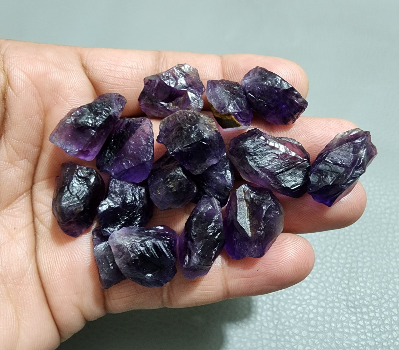 16 Pcs Natural Purple Amethyst Rough Gemstone Raw Size 18-24 MM Crystal Stone