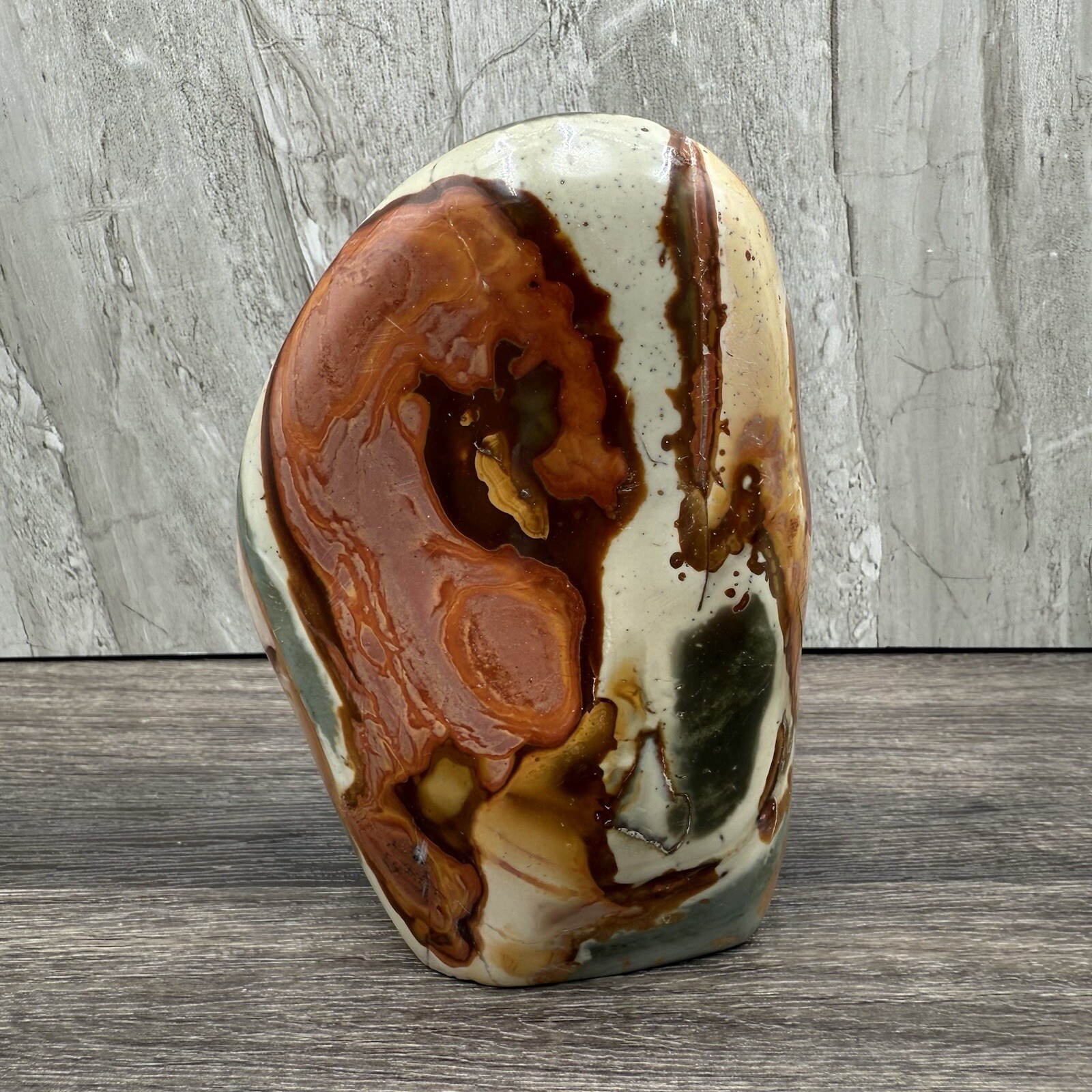 Large Polychrome Jasper Mineral Specimen 880 g 5″ Tall Madagascar Display