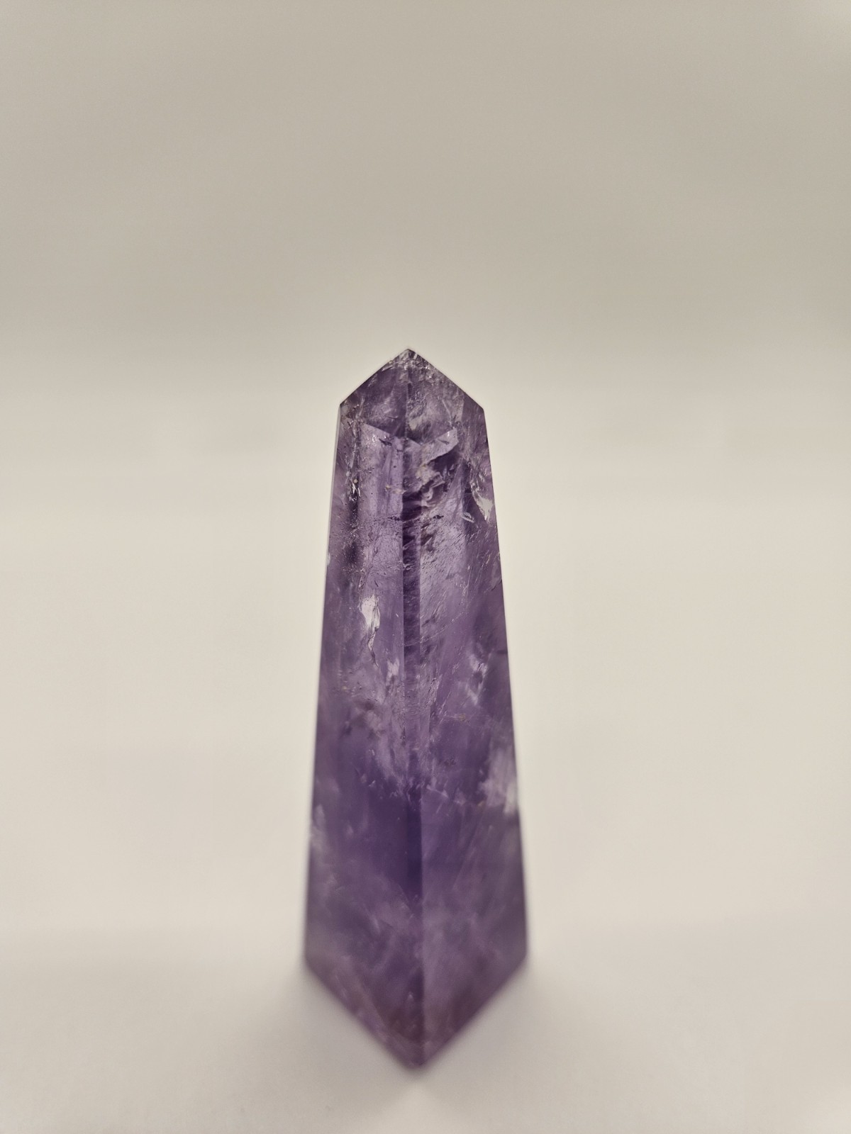 Natural Purple Amethyst Quartz Crystal Obelisk Brazil 3.5″ T 1″ Base