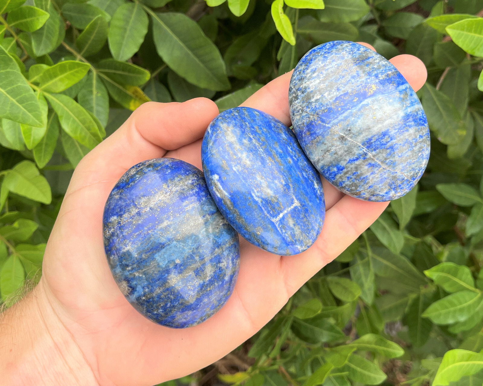 Lapis Palm Stone MEDIUM, 2.5 – 3″ (Lapis Lazuli Polished Gemstone Worry Stone)