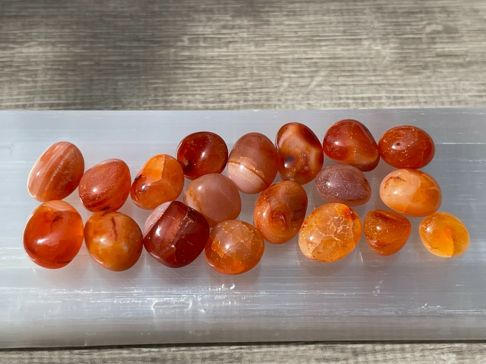 Grade A++ Carnelian Tumbled Stones, 0.5-0.75″ Small Tumbled Carnelian, Bulk Lots
