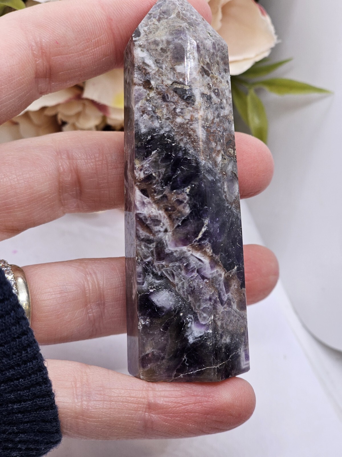 ✨️SALE✨️ Amethyst Crystal Tower Point (2) Healing 7.8cm 73g Purple Stress Relief