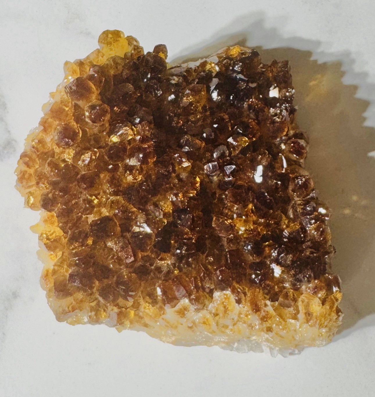 Natural Citrine Quartz Crystal Geode Cluster Mineral Specimen 495 Grams