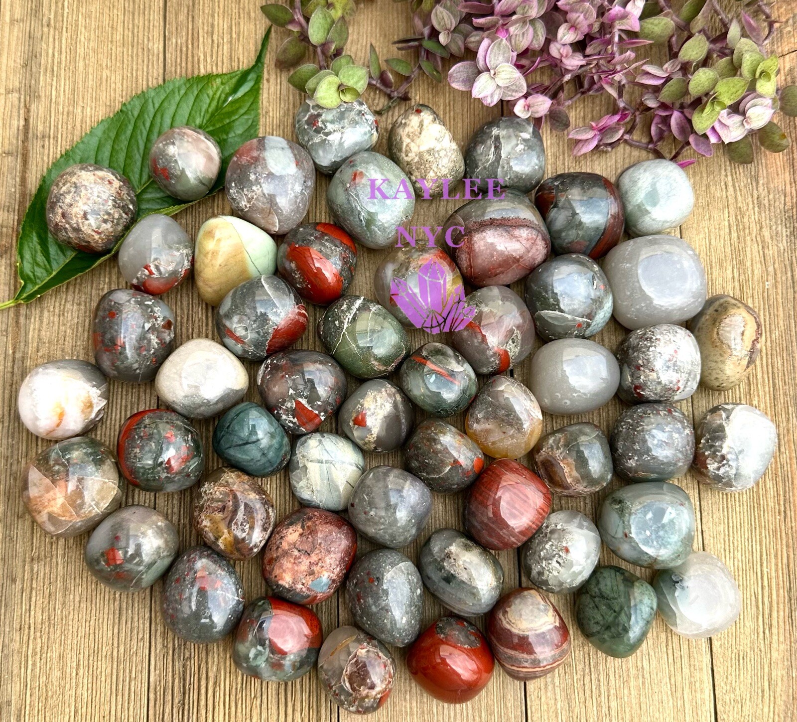 Wholesale Lot 2 Lbs Natural Bloodstone Tumble Healing Energy Nice Quality