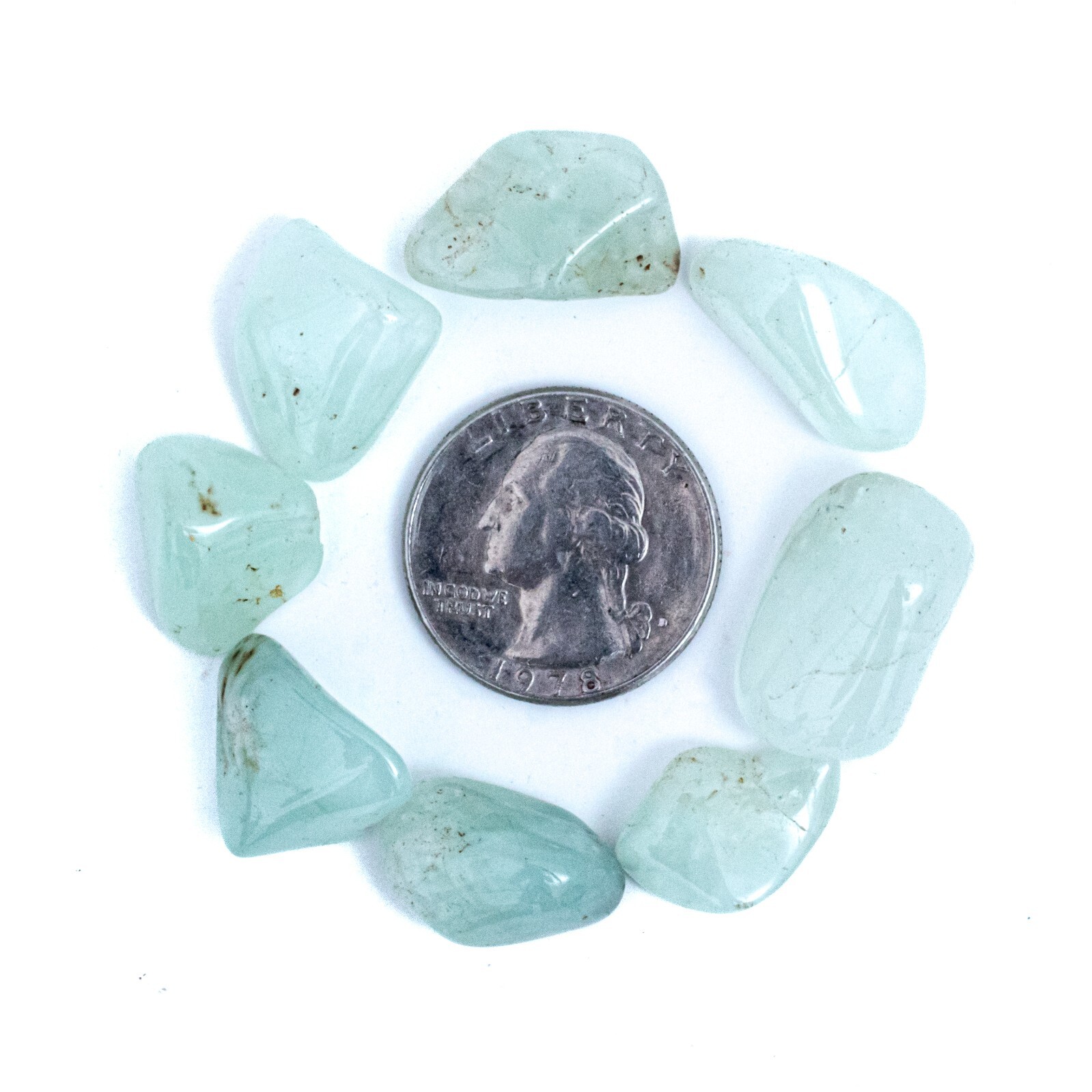 50g Medium Tumbled Prehnite Gemstone Crystals Bulk Wholesale Gems Green Rocks