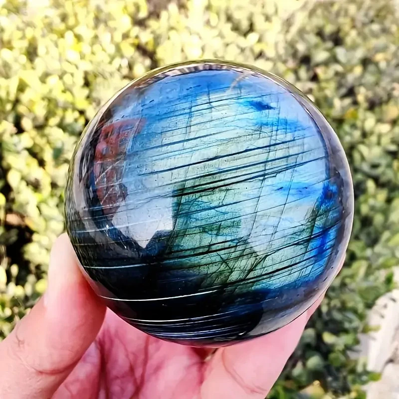 Large Natural Labradorite Sphere Polished Handcraft Ball Blue 2.76-3.15in 7-8 cm