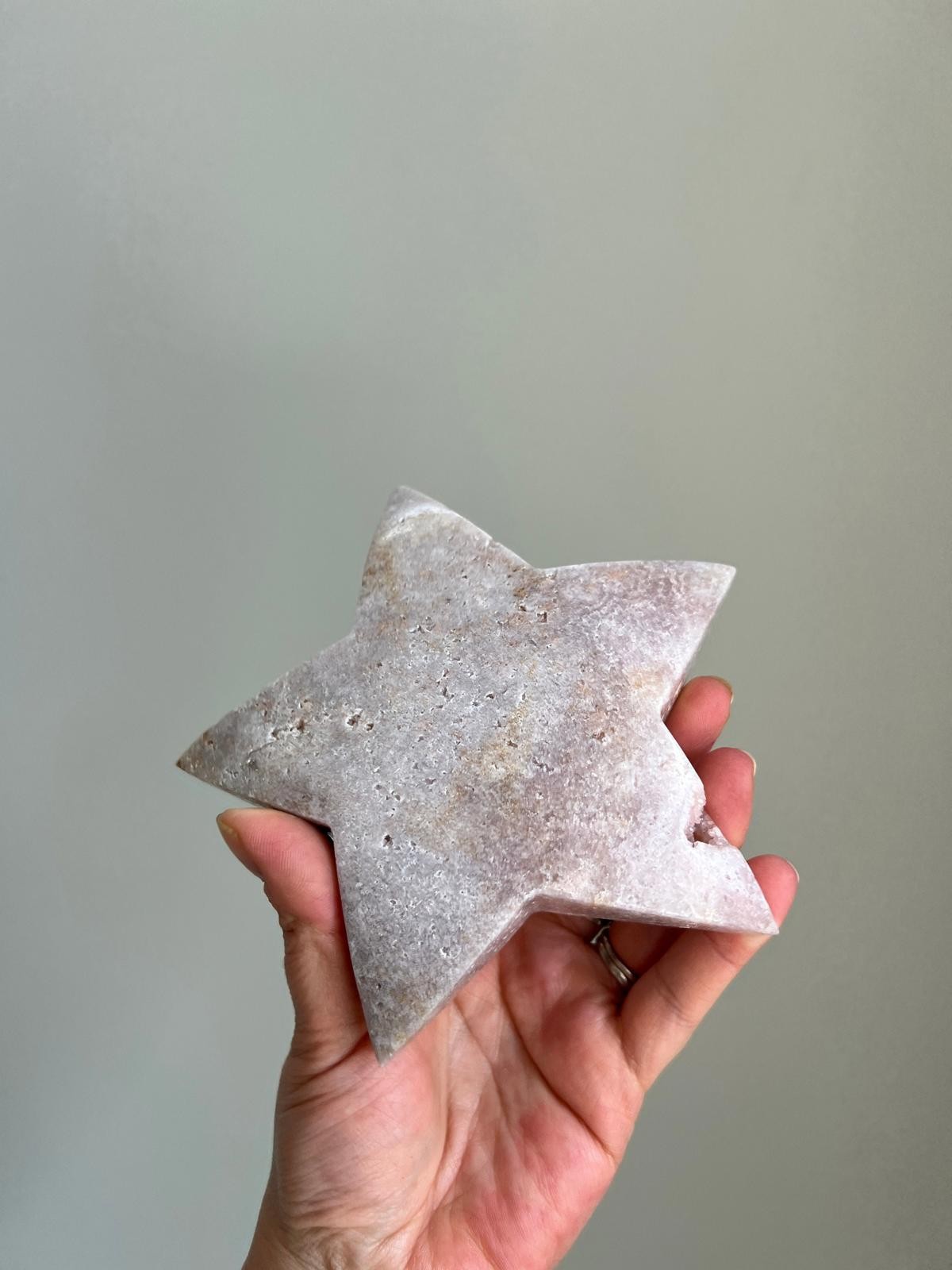 Pink Amethyst Star Agate Stone Natural Pink Amethyst Crystal Star Shaped A1