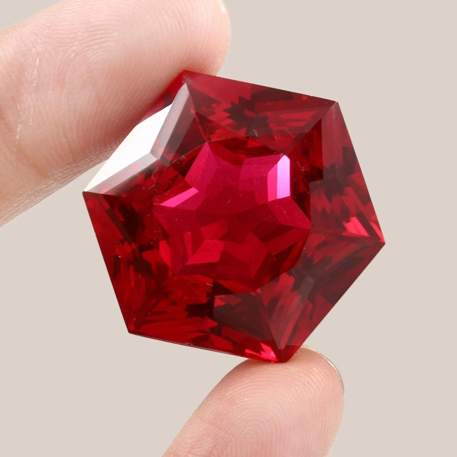 Natural Burmese Red Ruby 11.50 Ct Hexagon Cut Certified Flawless Loose Gemstone