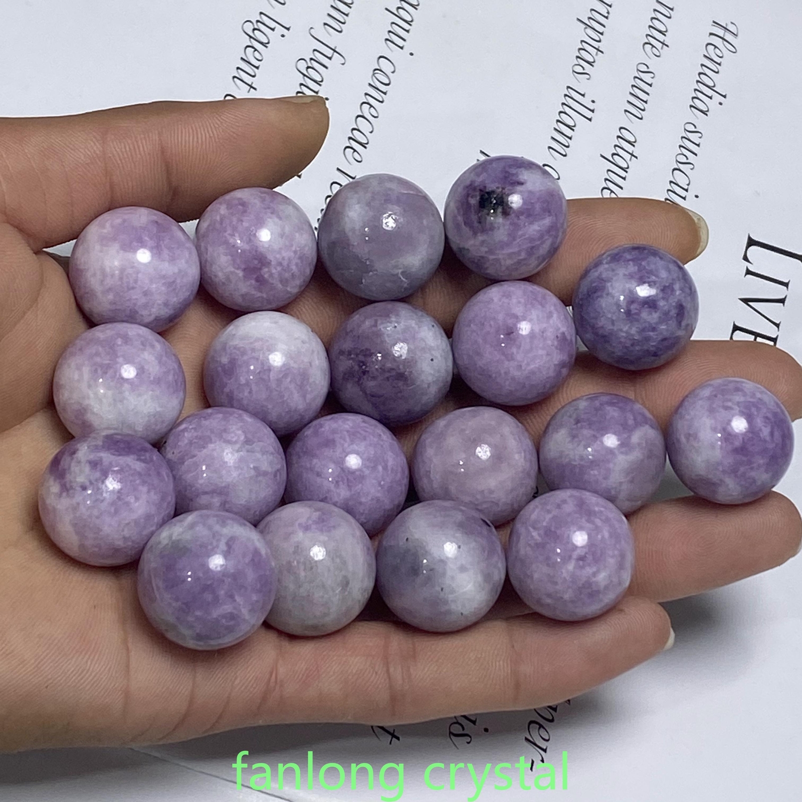 10pc Natural lepidolite Ball Sphere Quartz Crystal Mineral Gem Healing 20mm