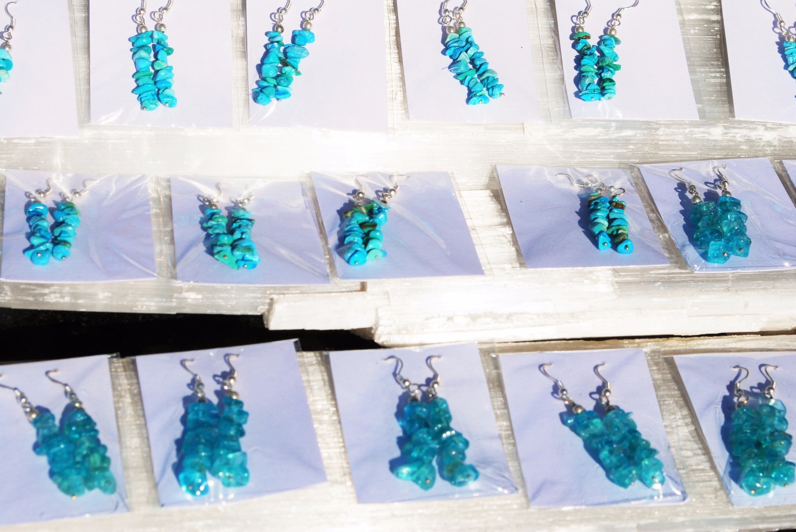 CHARGED Blue Apatite Crystal Chip Earrings REIKI Energy! ZENERGY GEMS™
