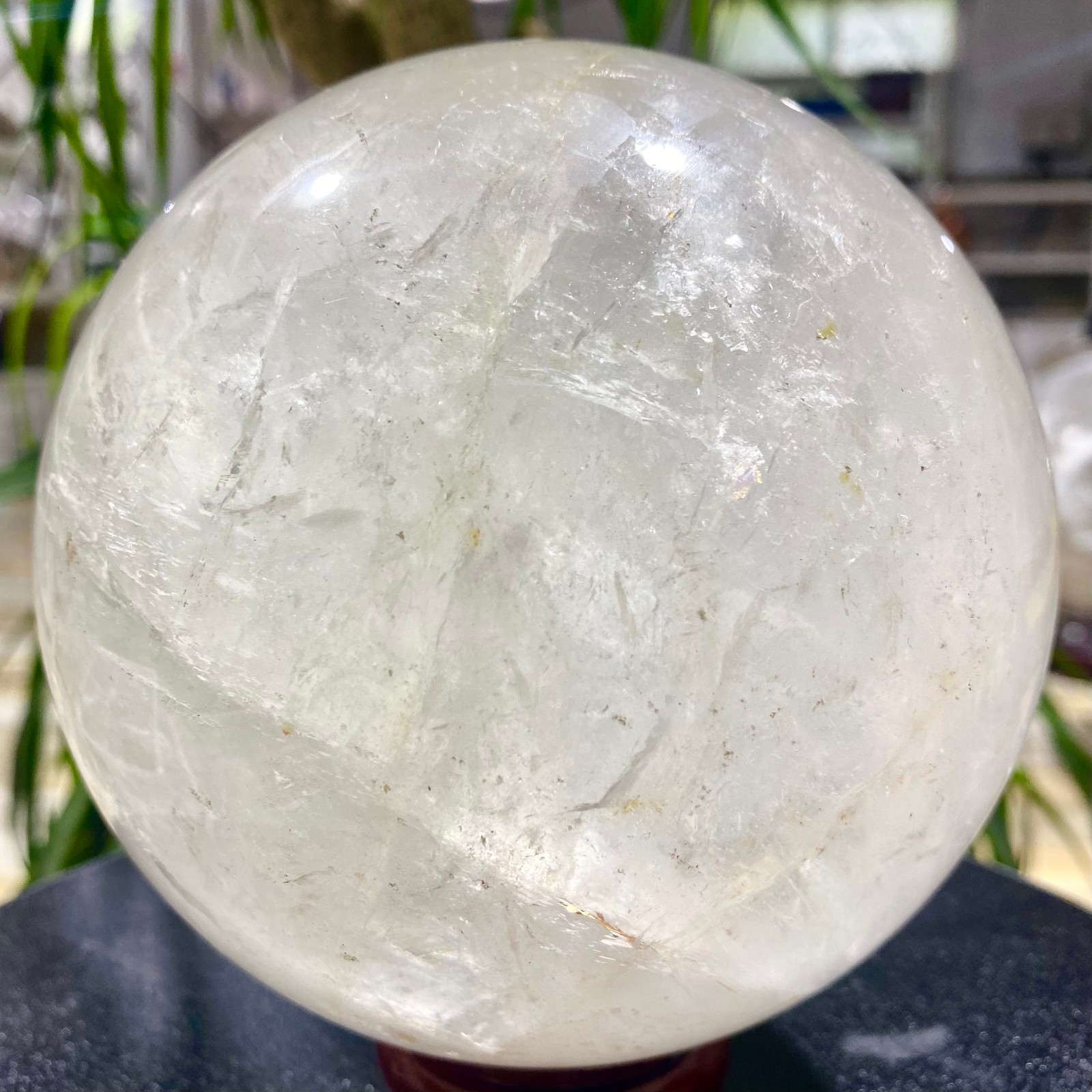 7.05LB Natural white crystal transparent quartz crystal ball Reiki repair