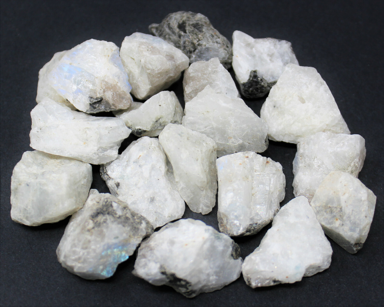 Rough Rainbow Moonstone Chip Lots, 0.75 – 1.25″ (Raw Rainbow Moonstone Crystals)